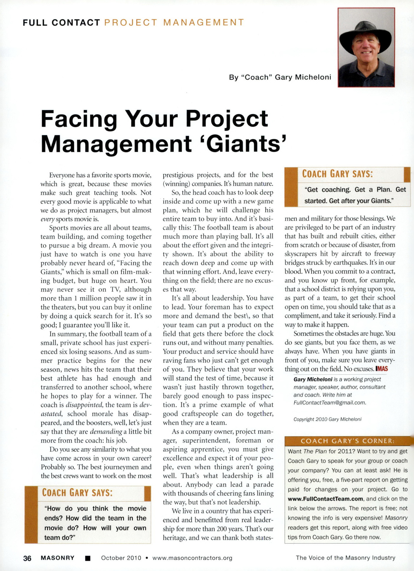 Masonry Magazine October 2010 Page. 38