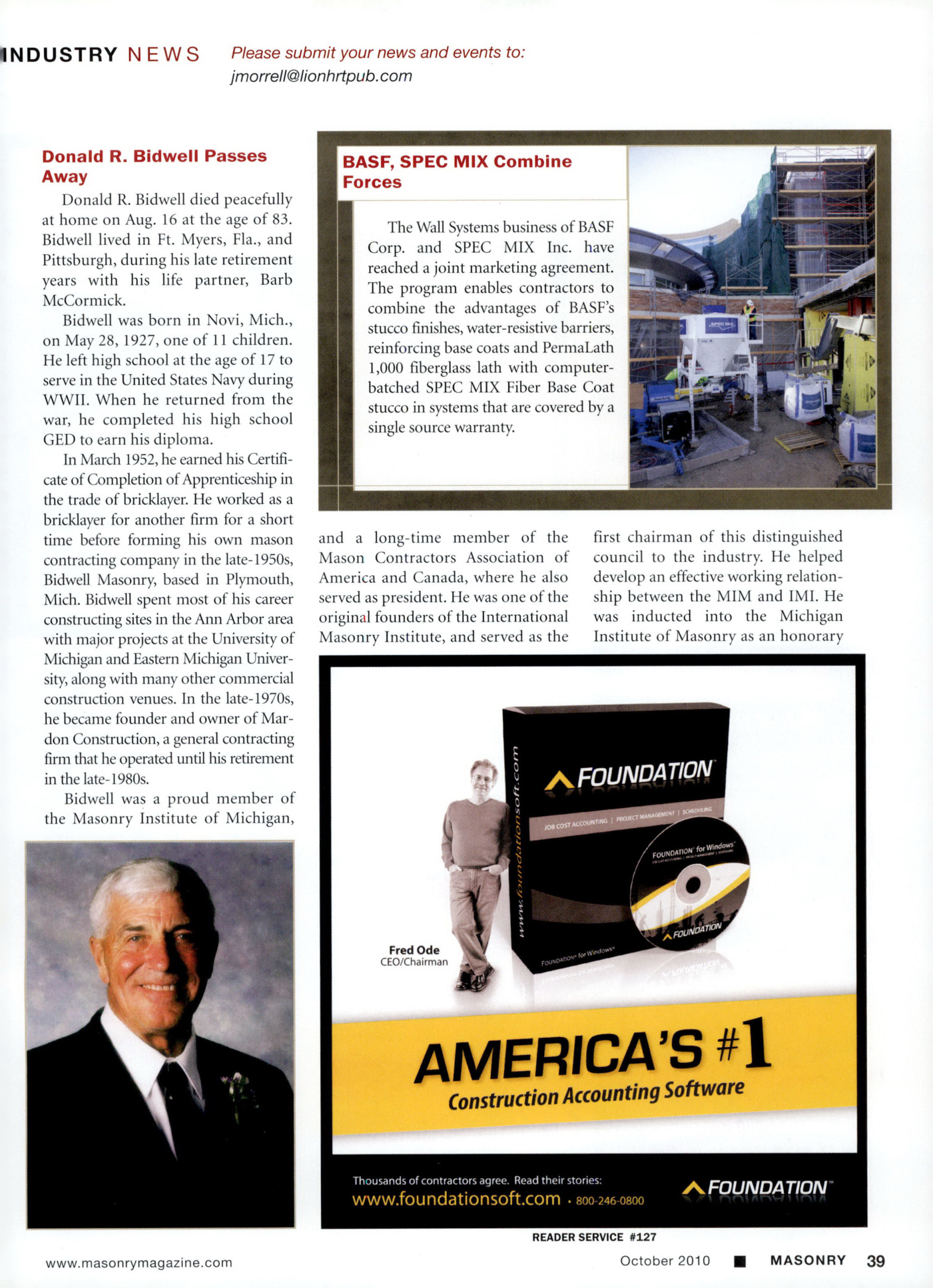 Masonry Magazine October 2010 Page. 41
