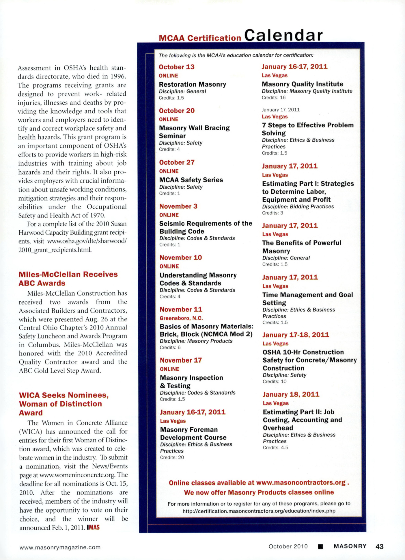 Masonry Magazine October 2010 Page. 45