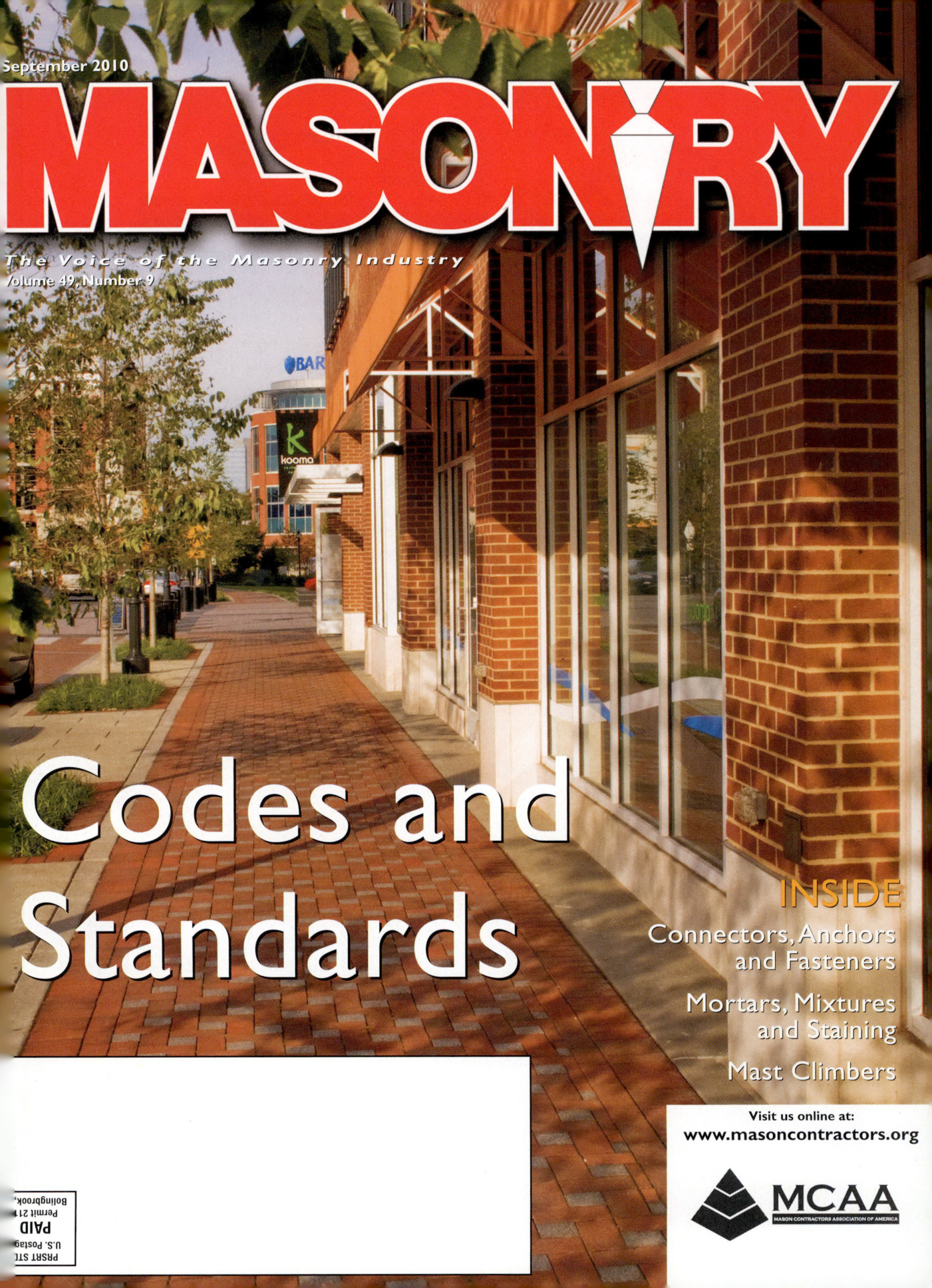 Masonry Magazine September 2010 Page. 1
