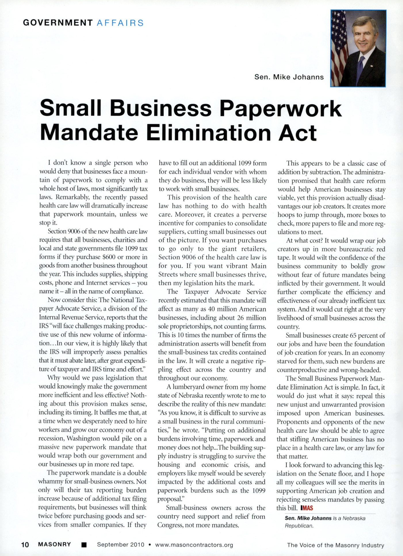 Masonry Magazine September 2010 Page. 12
