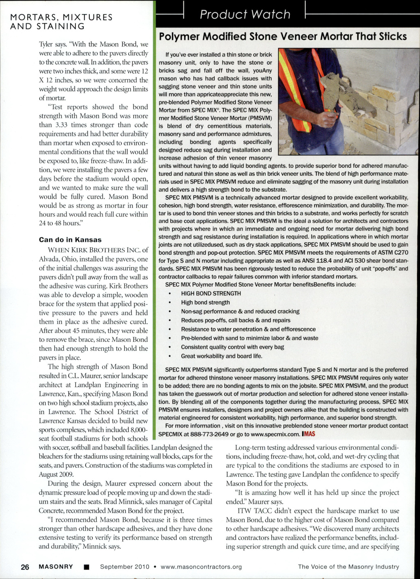 Masonry Magazine September 2010 Page. 28