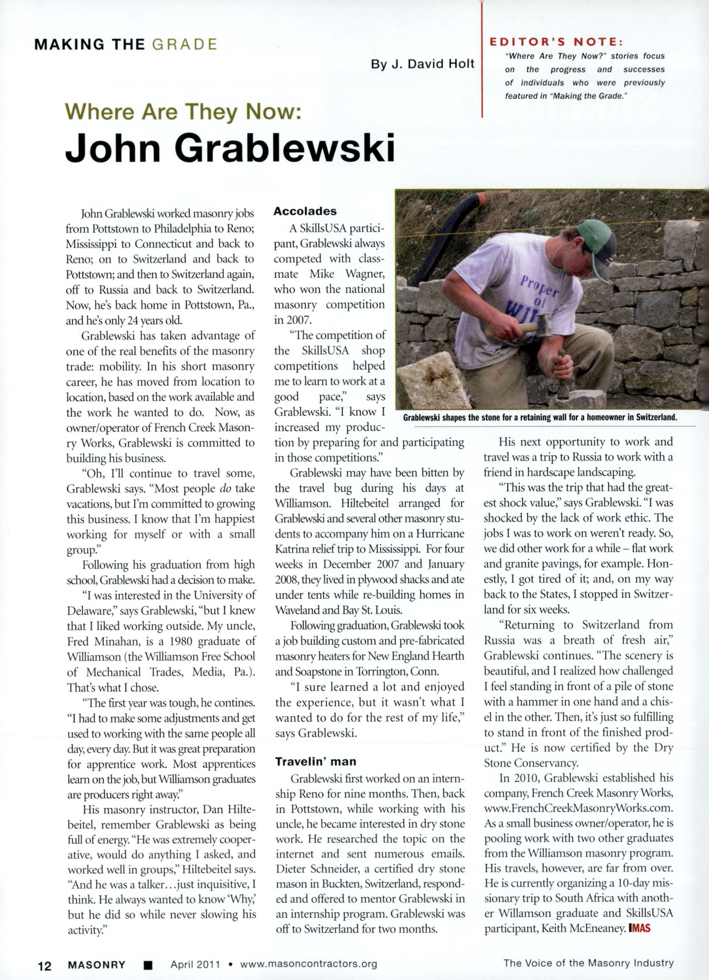 Masonry Magazine April 2011 Page. 14