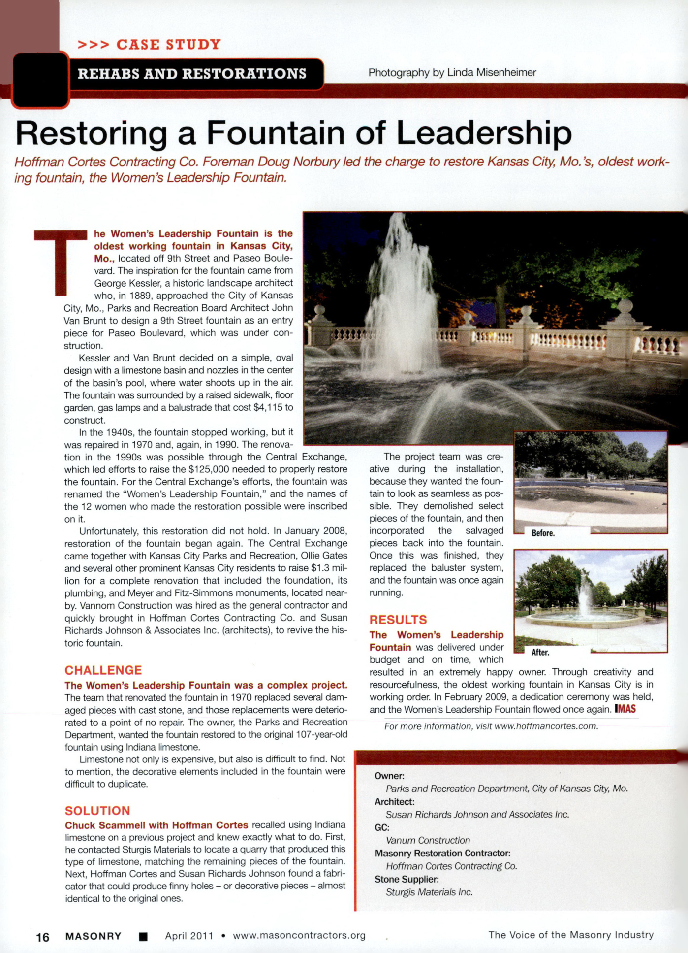 Masonry Magazine April 2011 Page. 18