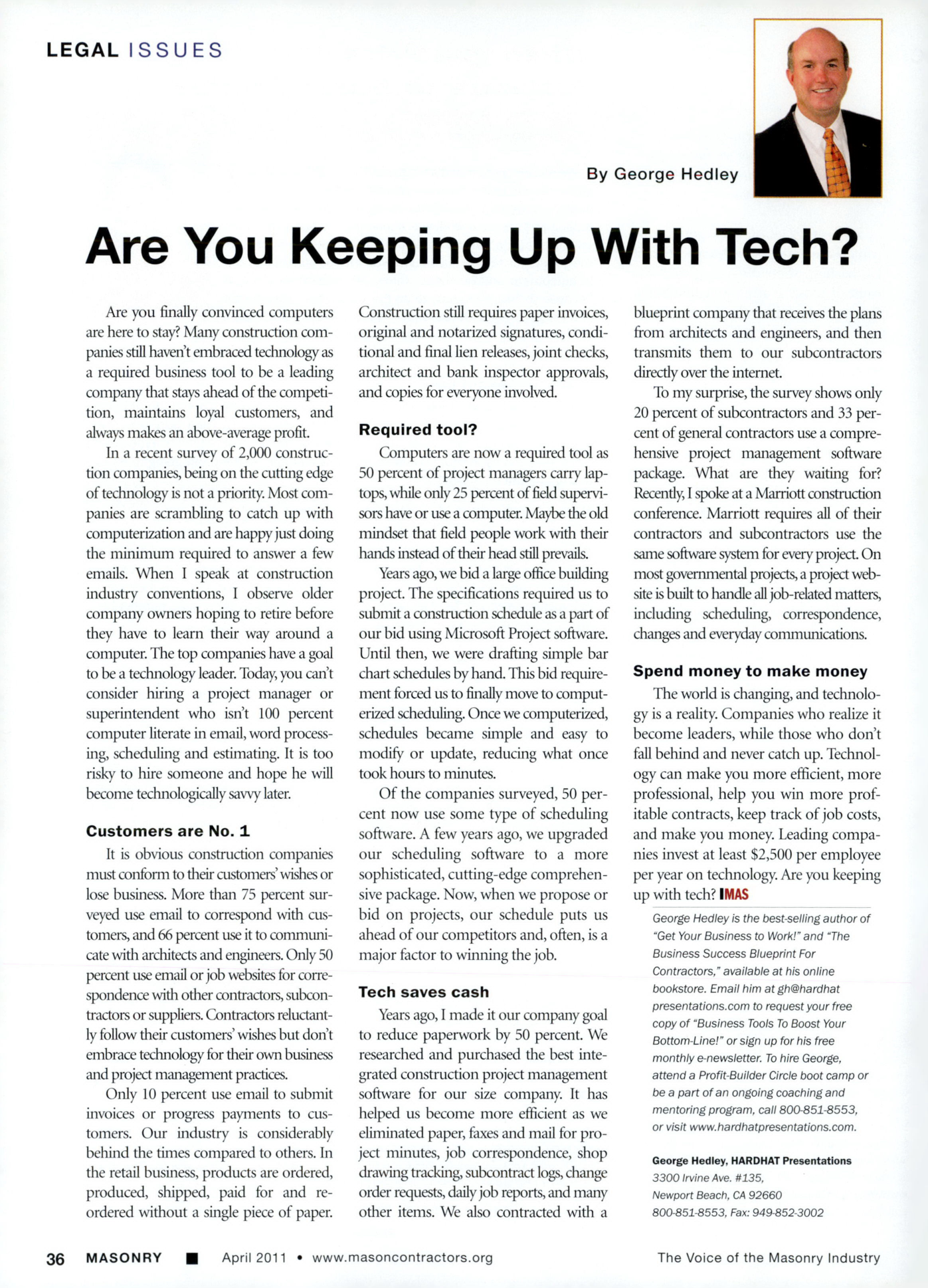 Masonry Magazine April 2011 Page. 38