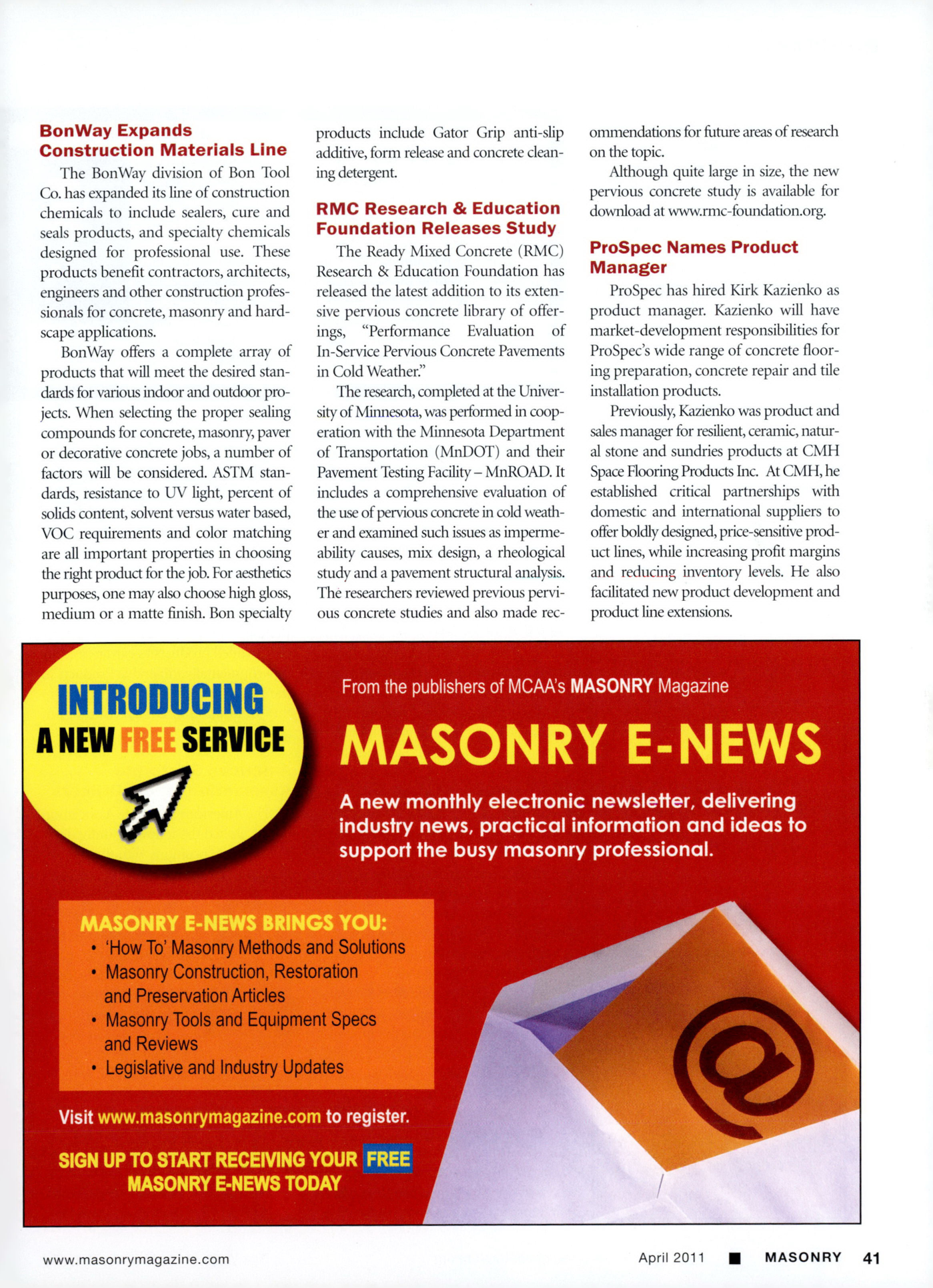 Masonry Magazine April 2011 Page. 43