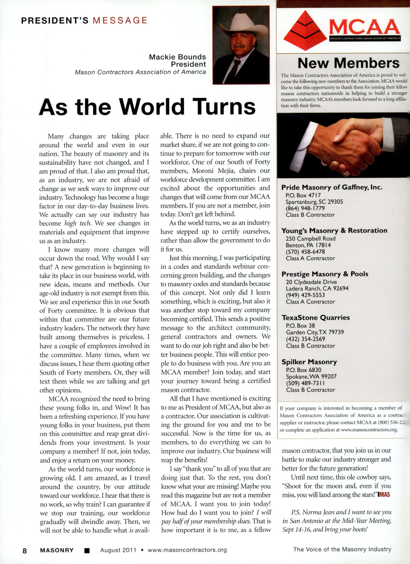 Masonry Magazine August 2011 Page. 10