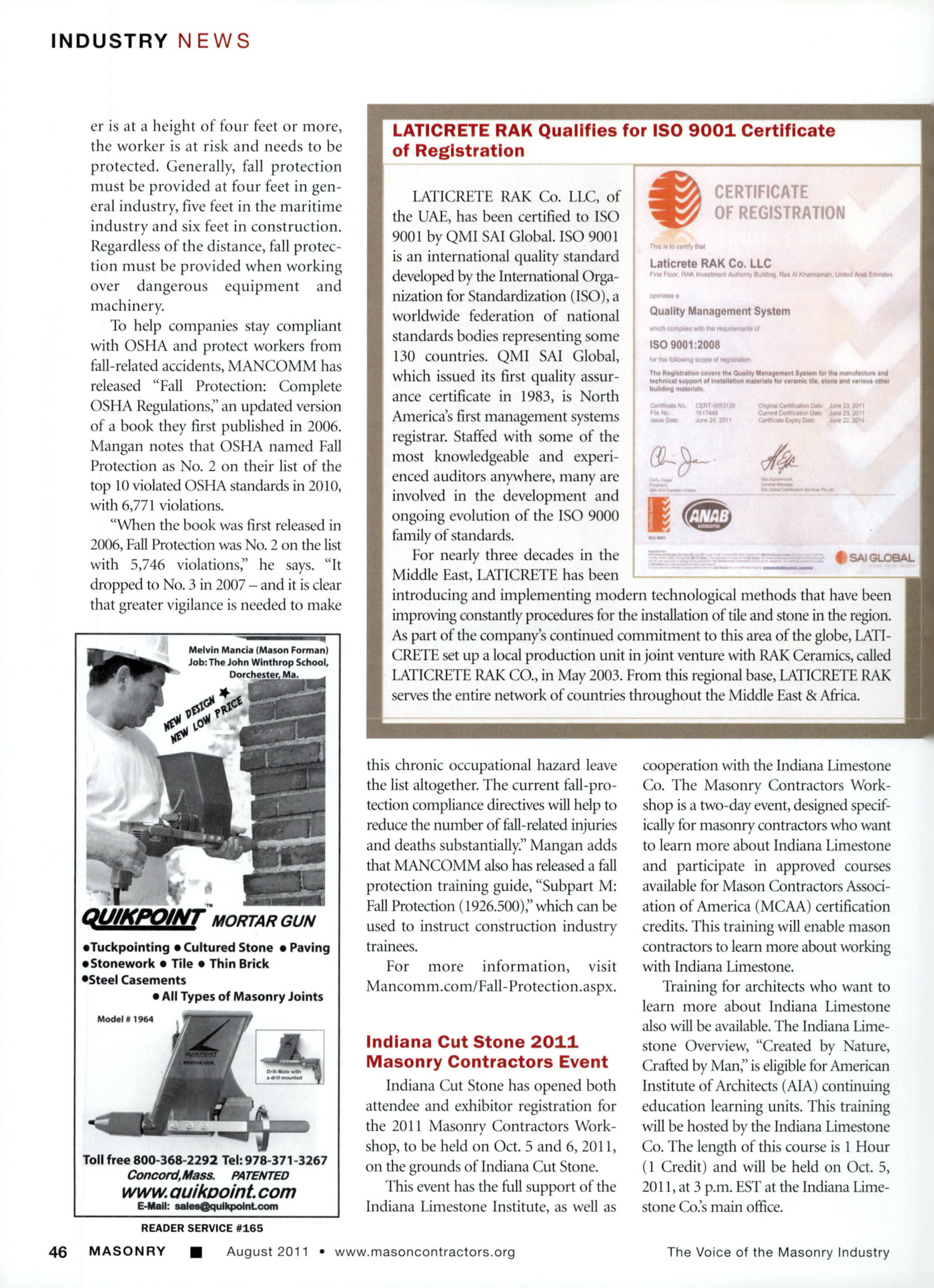 Masonry Magazine August 2011 Page. 48