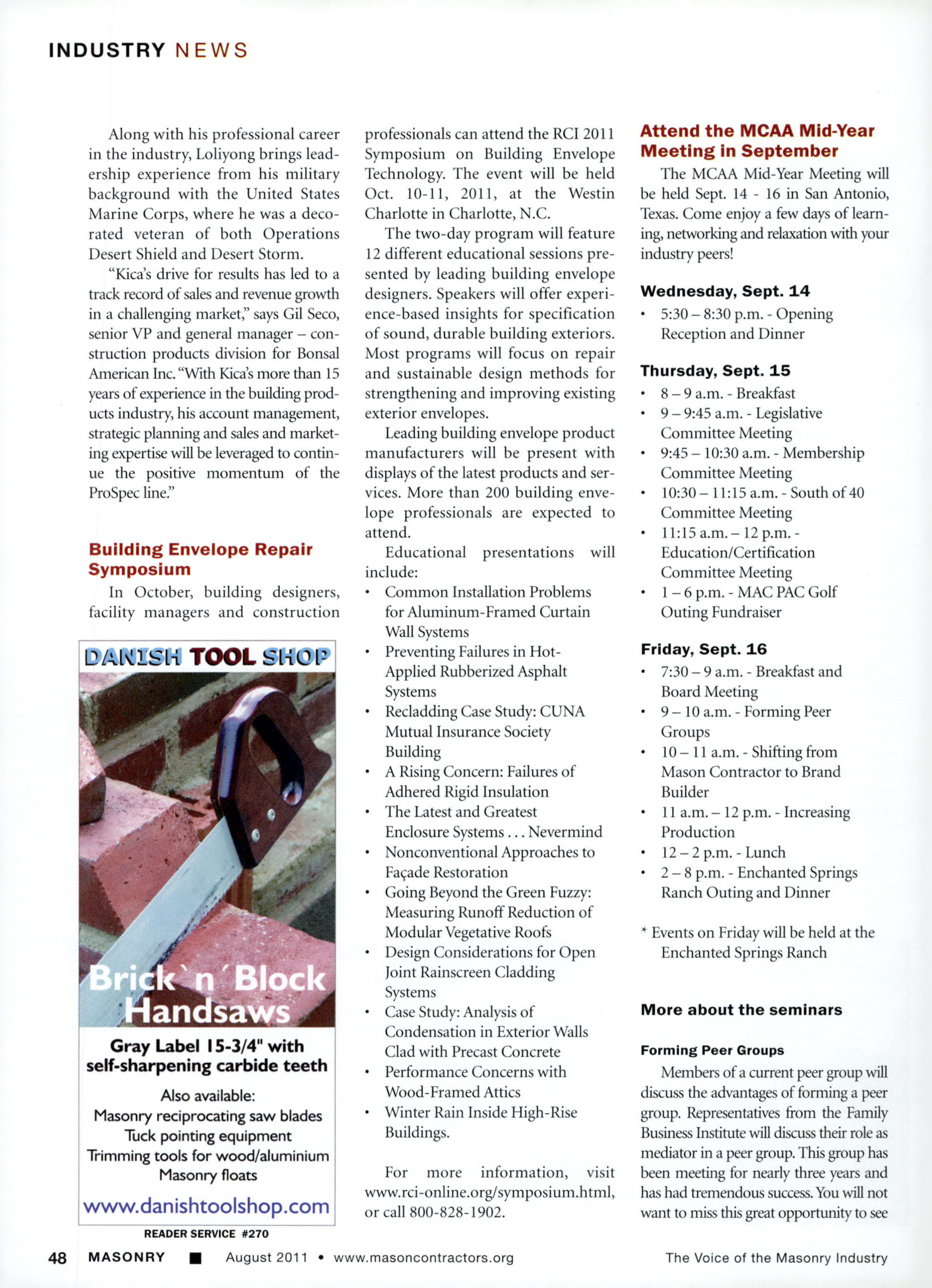 Masonry Magazine August 2011 Page. 50