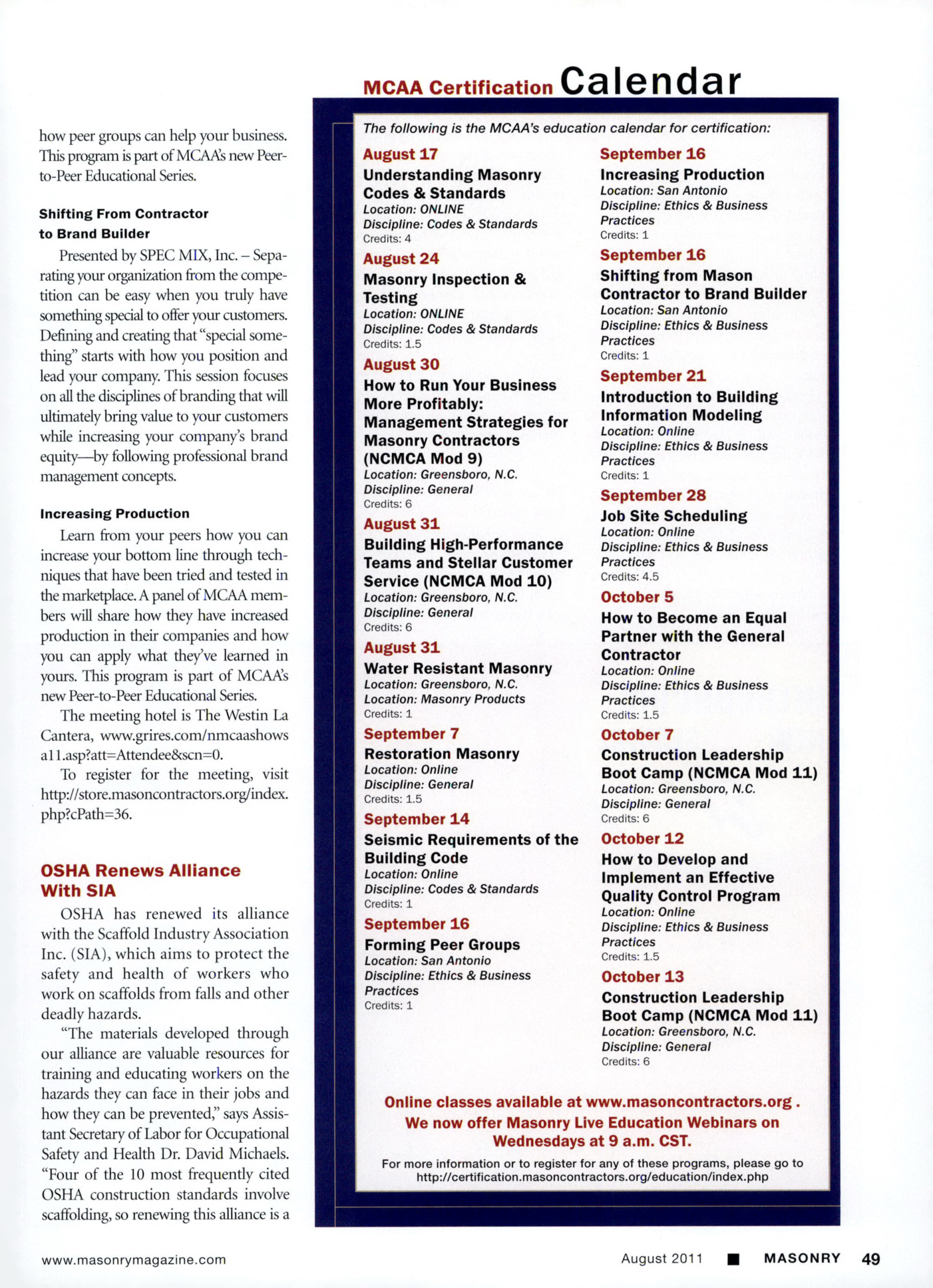 Masonry Magazine August 2011 Page. 51