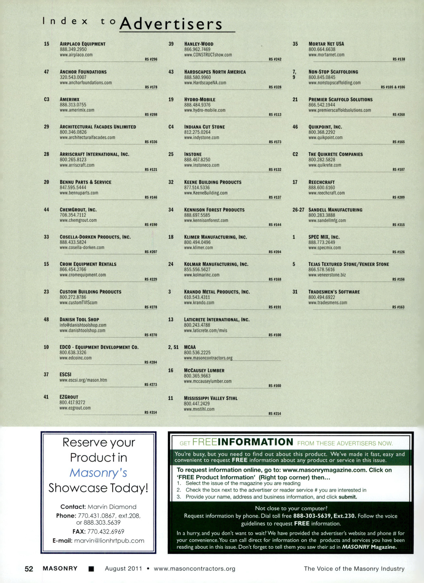 Masonry Magazine August 2011 Page. 54