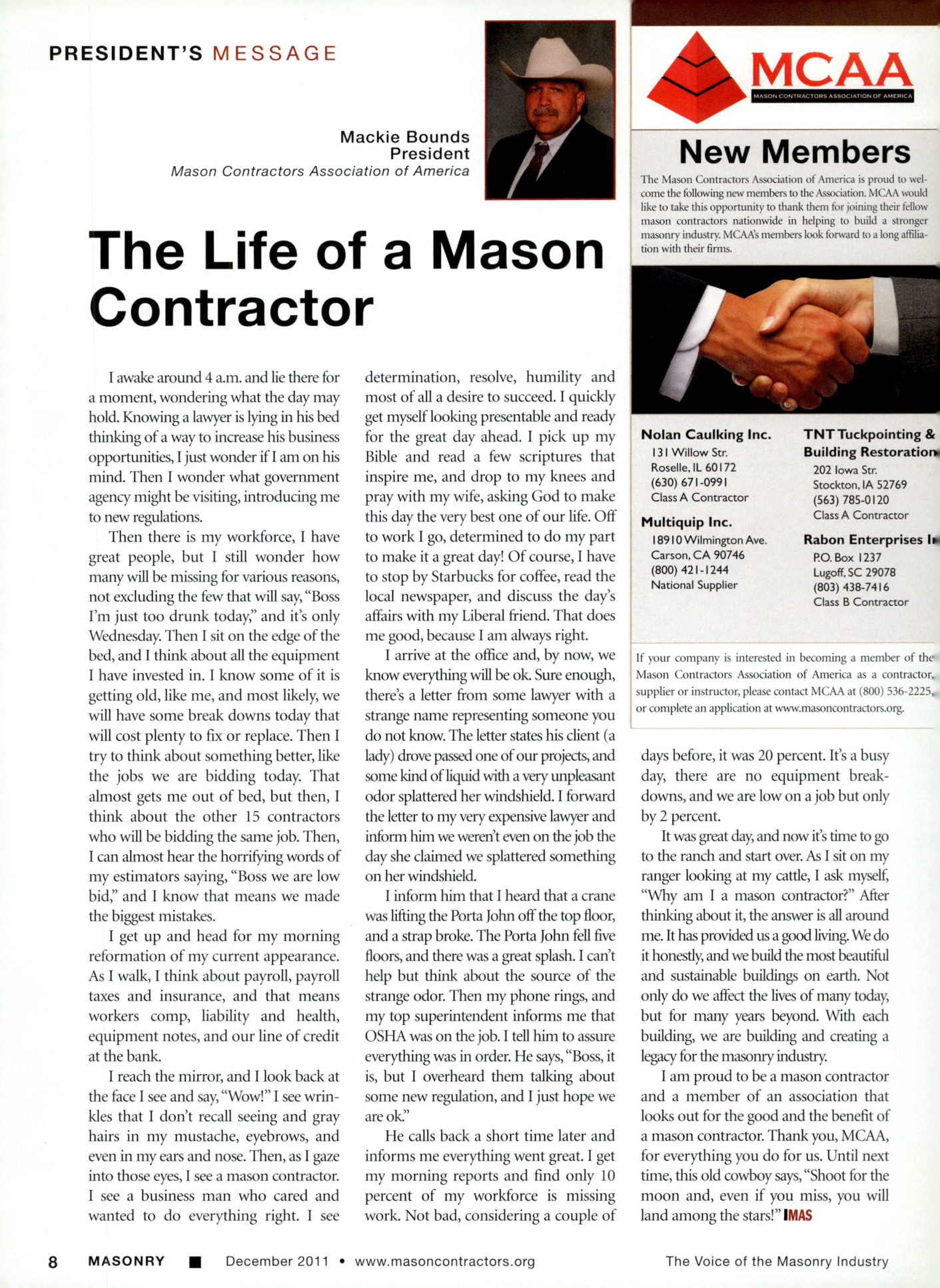 Masonry Magazine December 2011 Page. 10