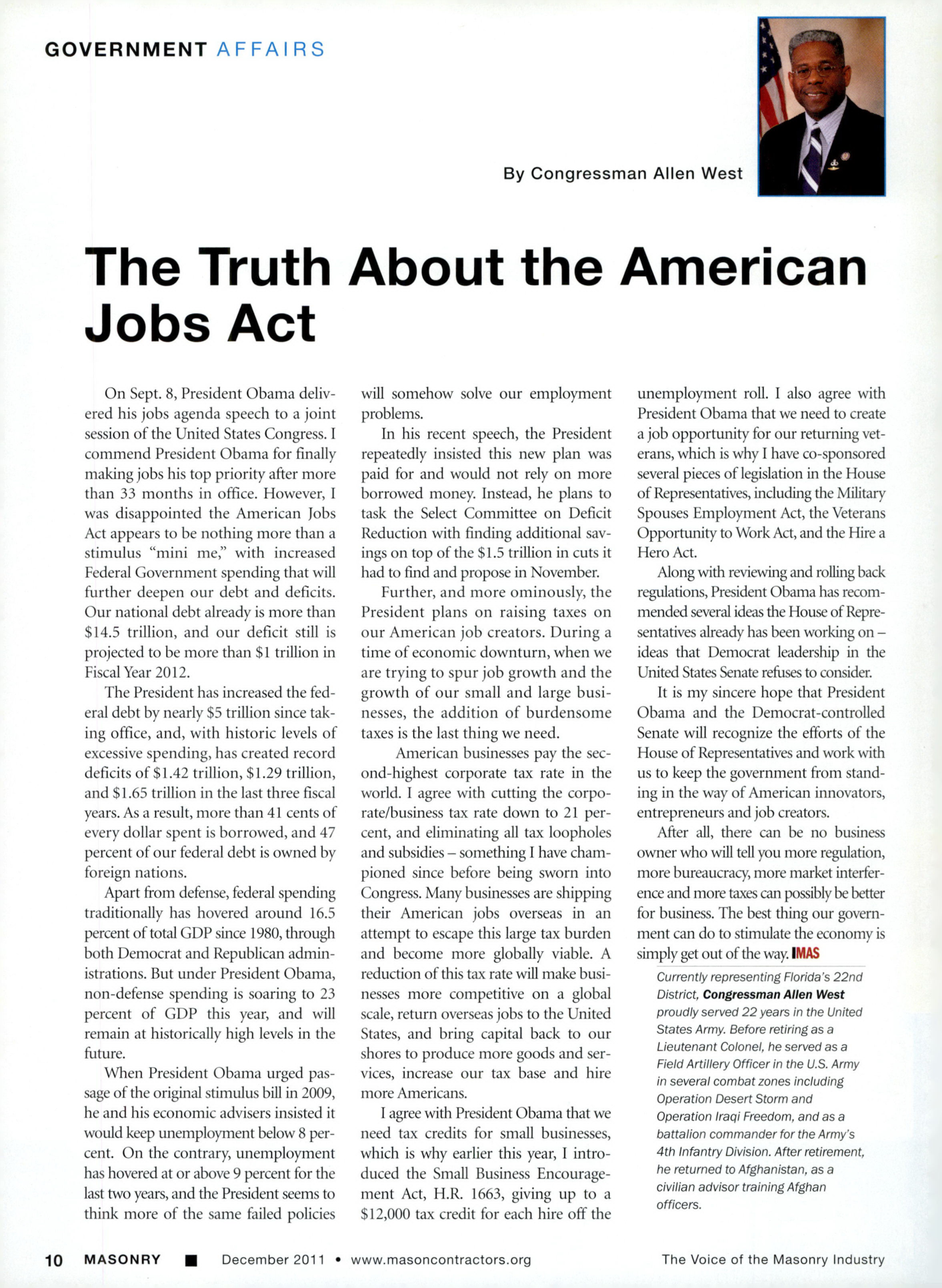 Masonry Magazine December 2011 Page. 12
