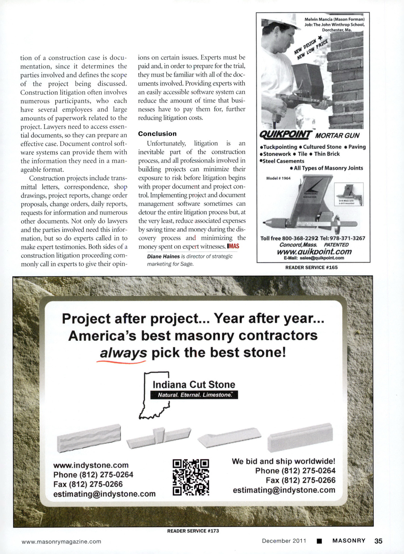 Masonry Magazine December 2011 Page. 37