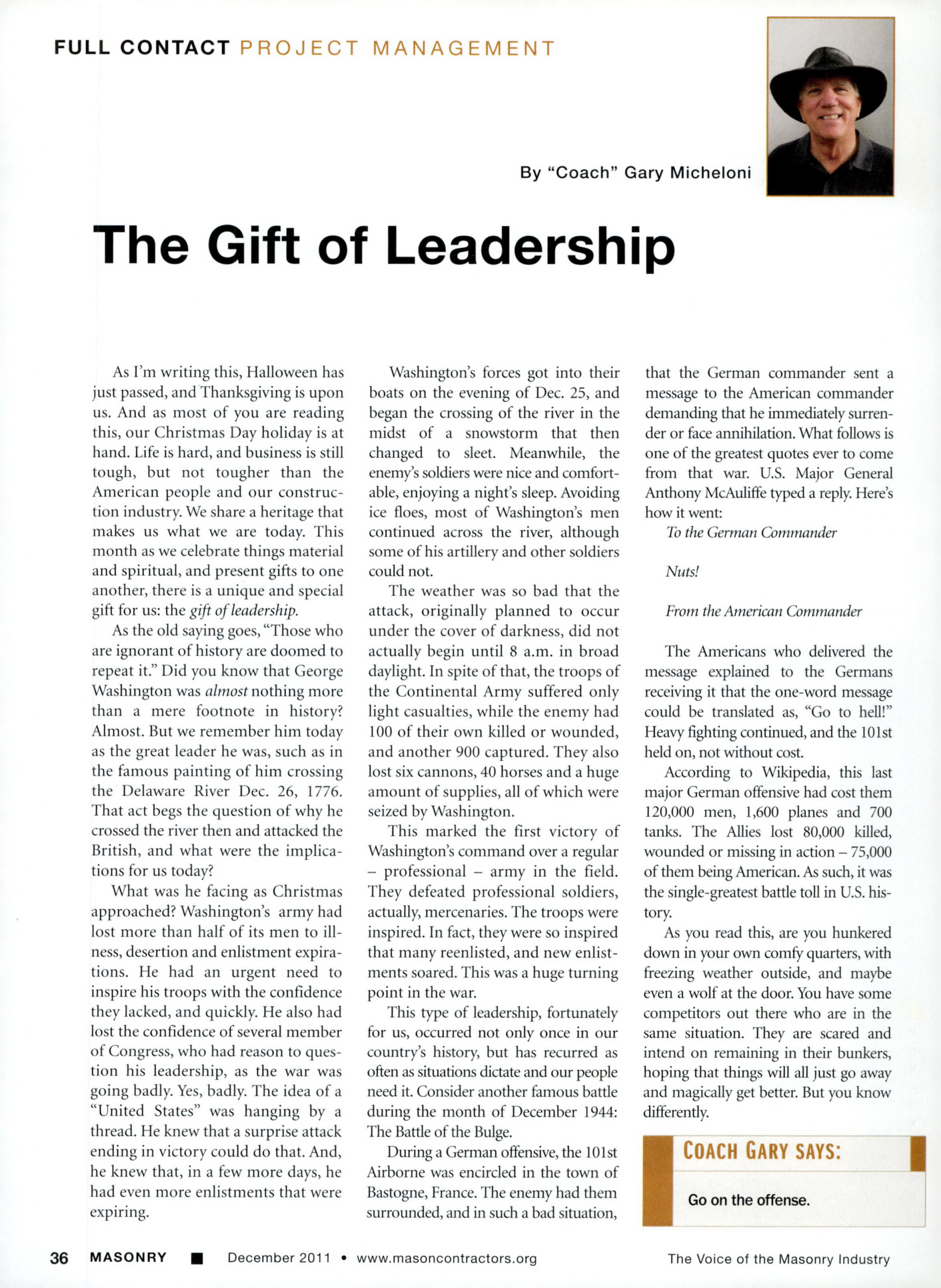 Masonry Magazine December 2011 Page. 38