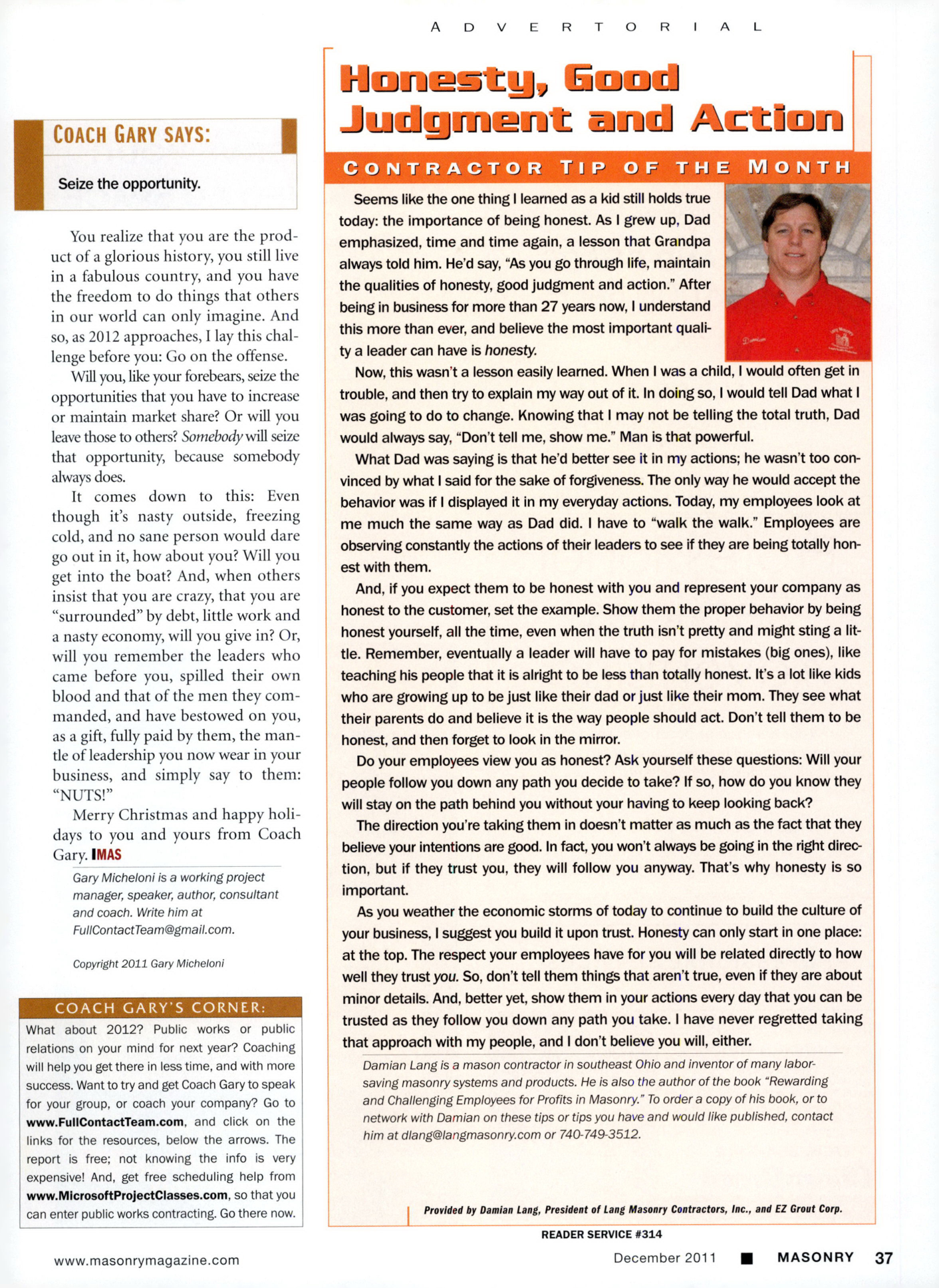 Masonry Magazine December 2011 Page. 39