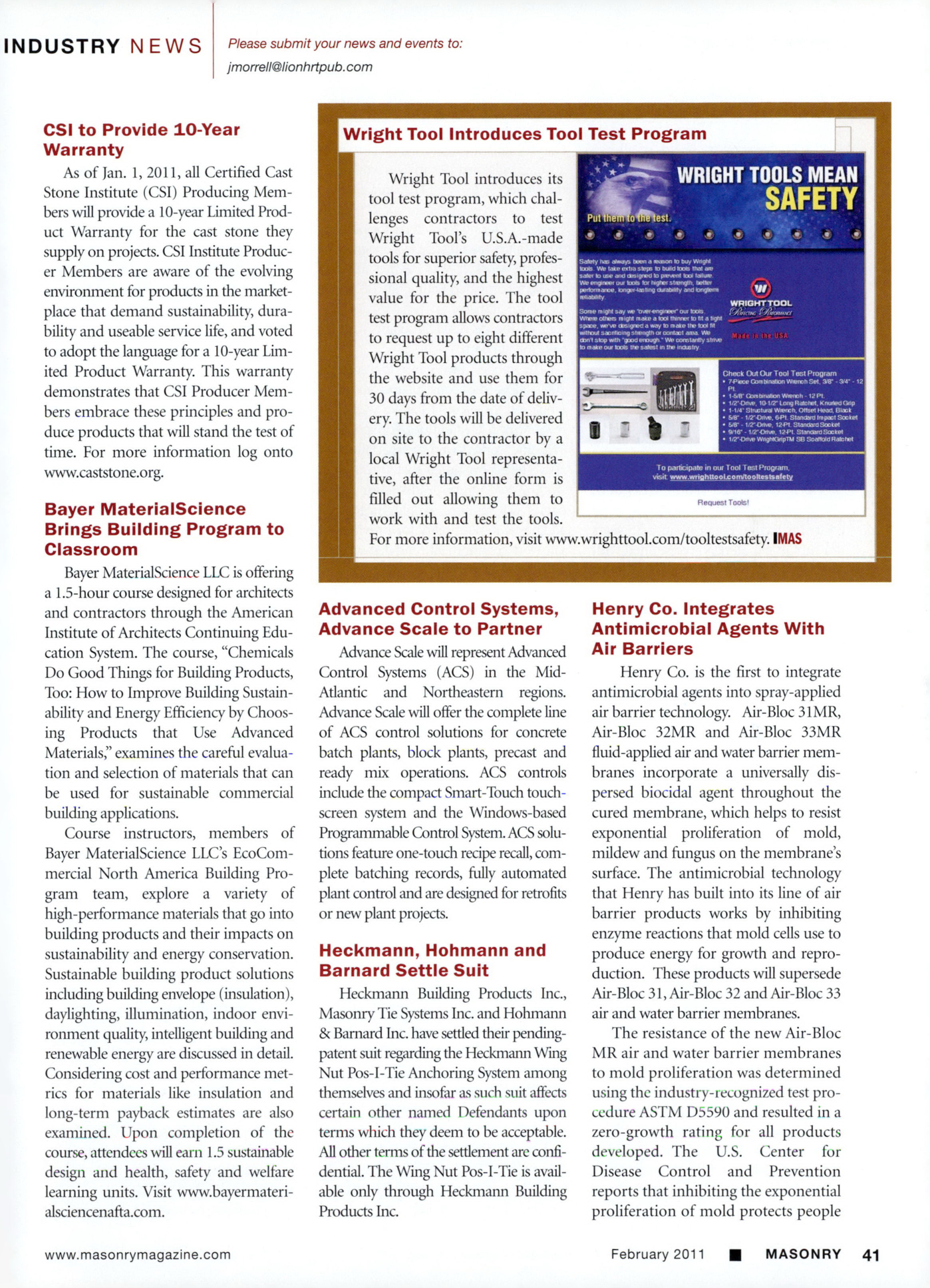 Masonry Magazine February 2011 Page. 51