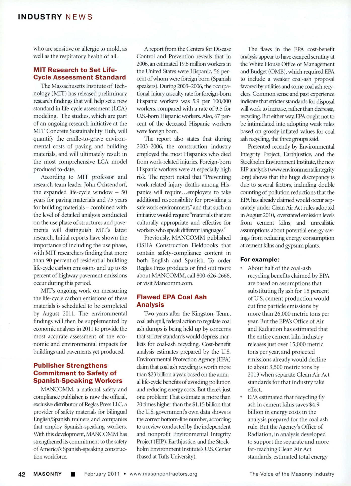 Masonry Magazine February 2011 Page. 52