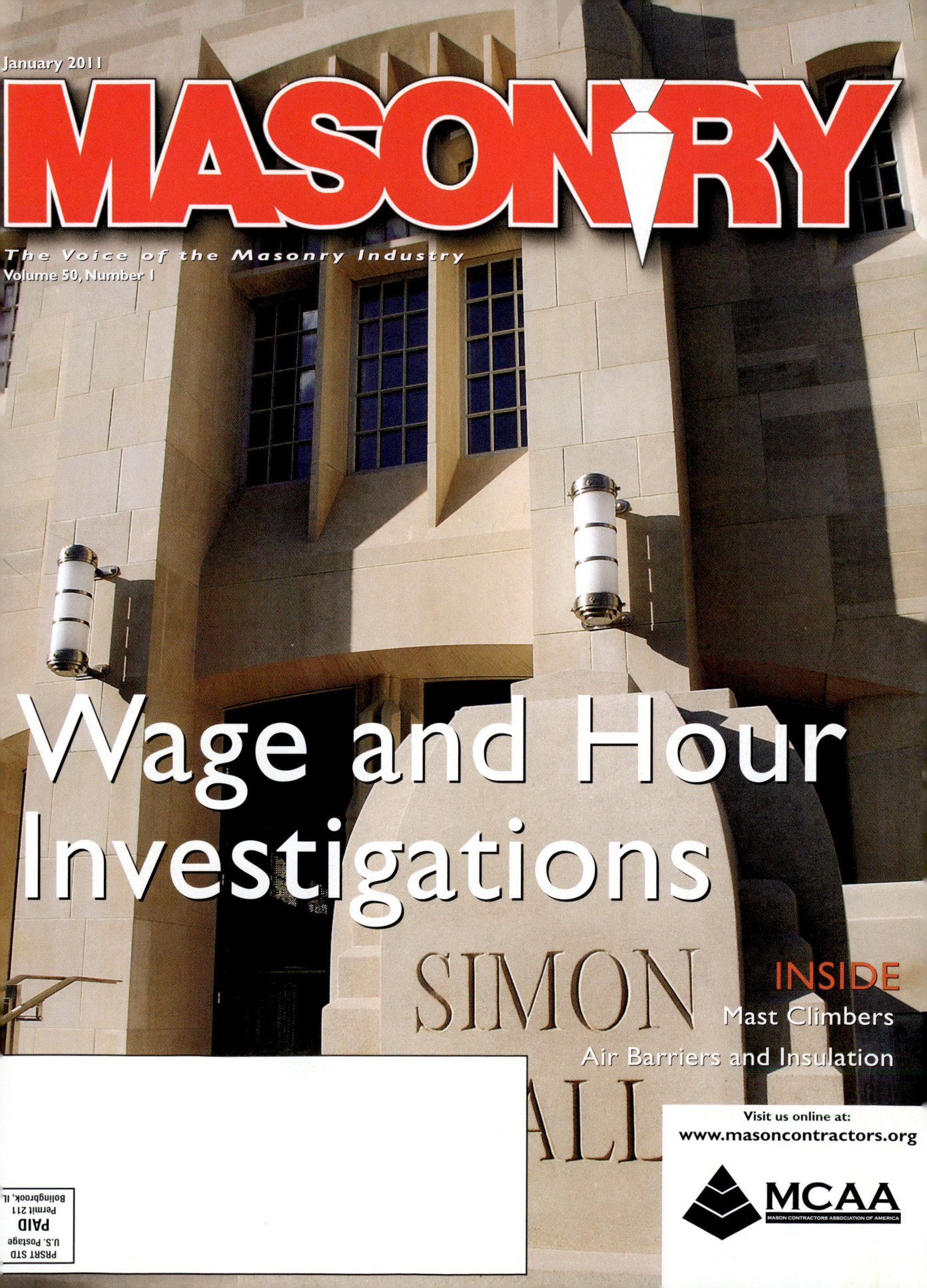 Masonry Magazine January 2011 Page. 1