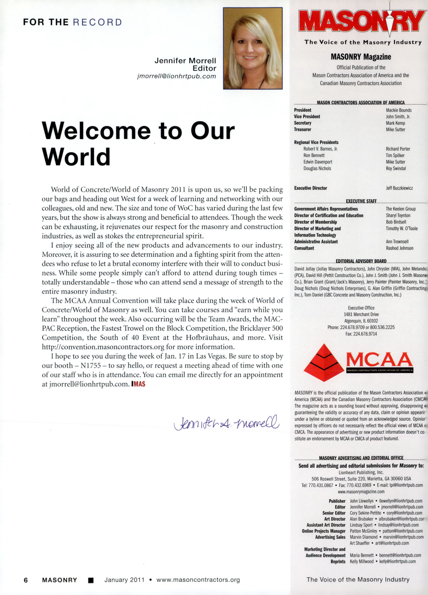 Masonry Magazine January 2011 Page. 8
