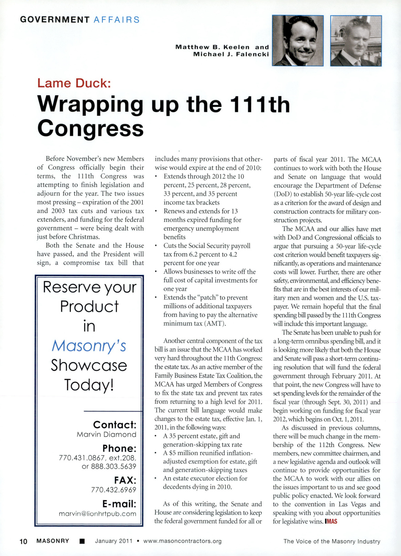 Masonry Magazine January 2011 Page. 12