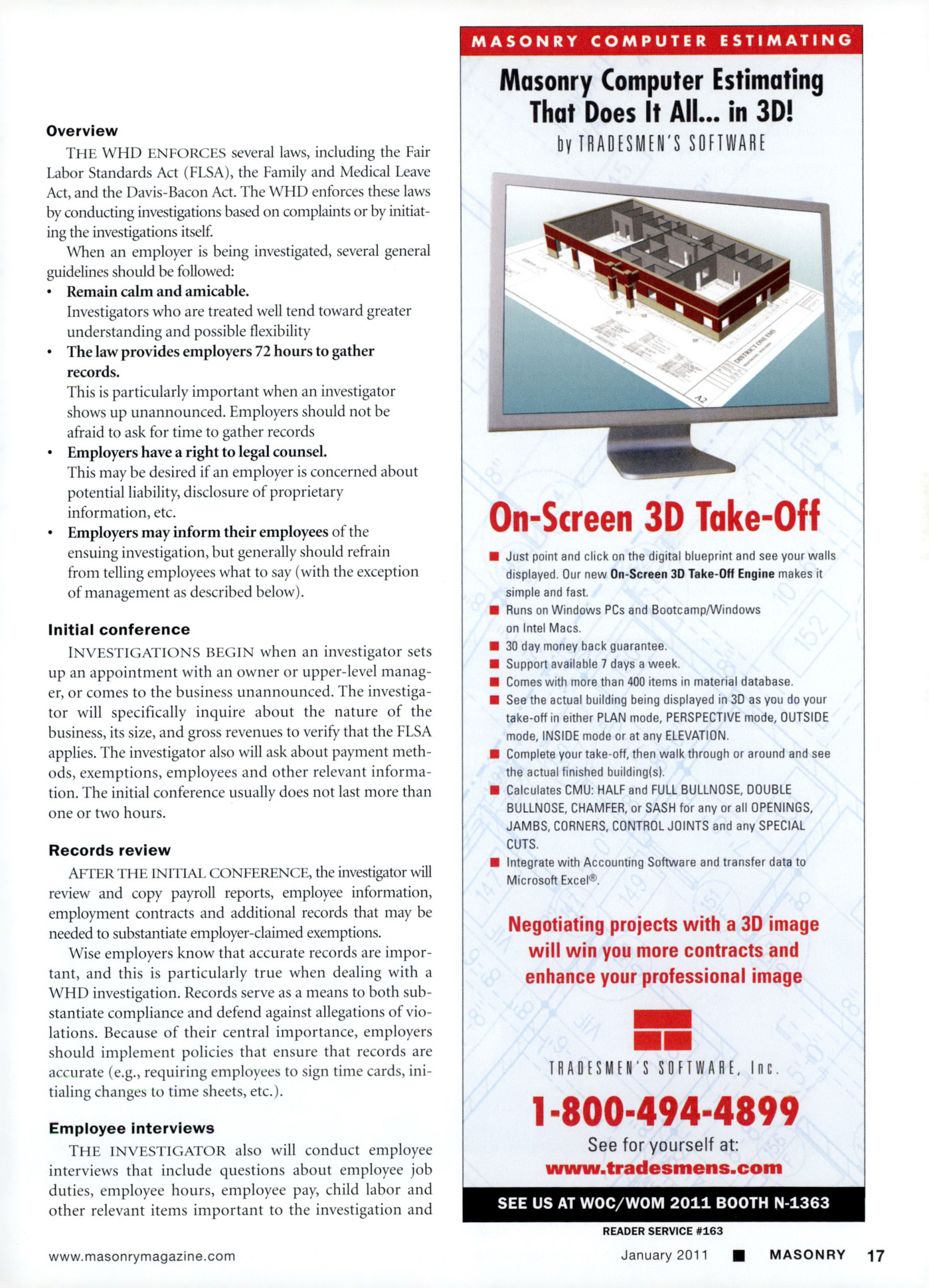 Masonry Magazine January 2011 Page. 19