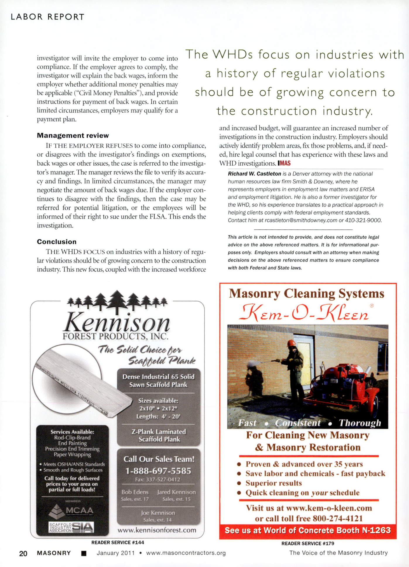 Masonry Magazine January 2011 Page. 22