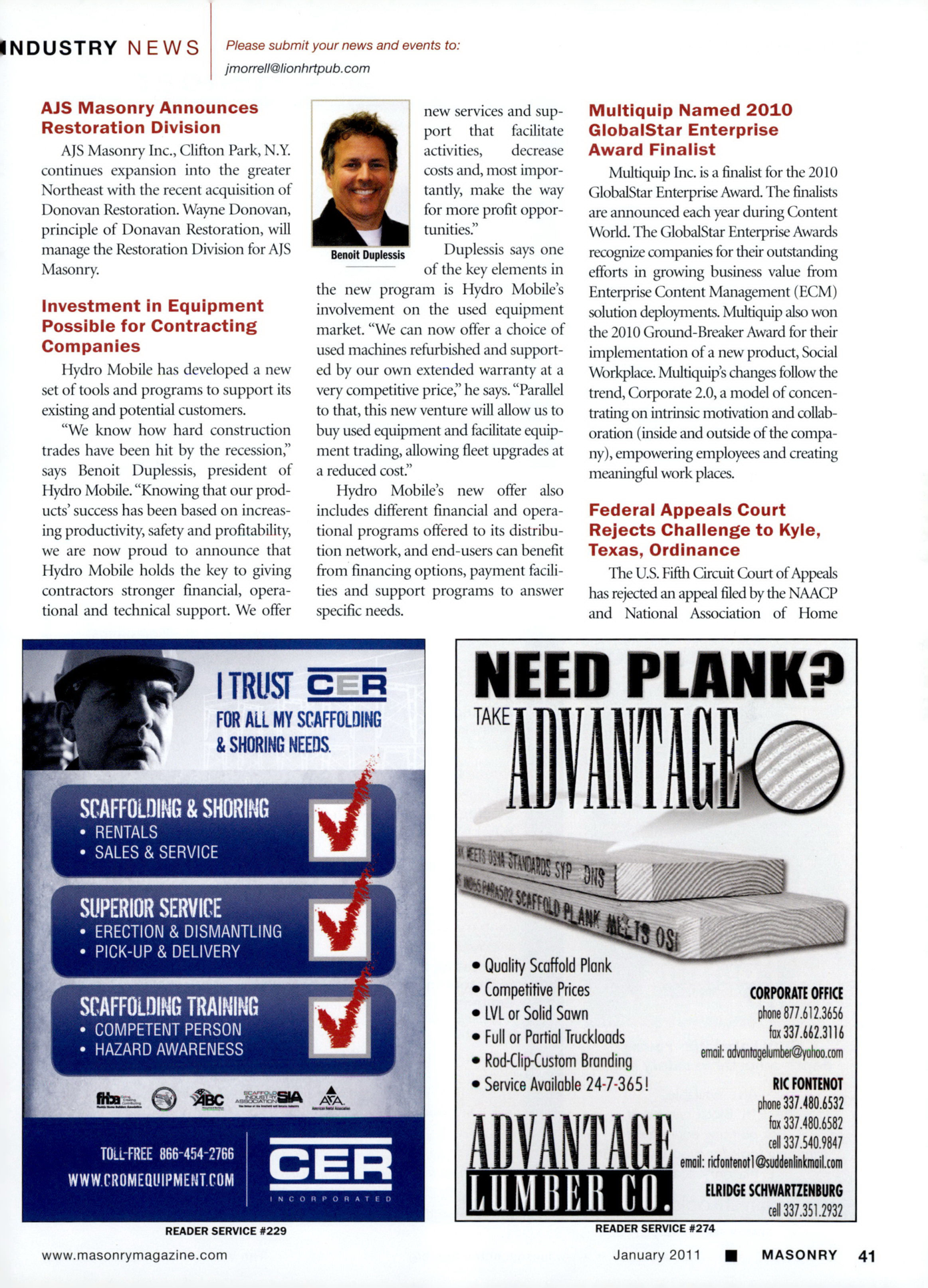 Masonry Magazine January 2011 Page. 43