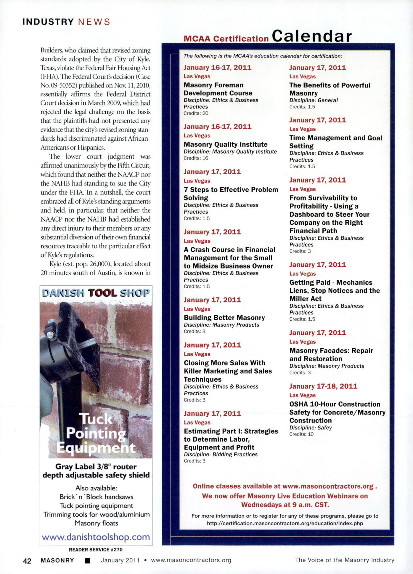 Masonry Magazine January 2011 Page. 44