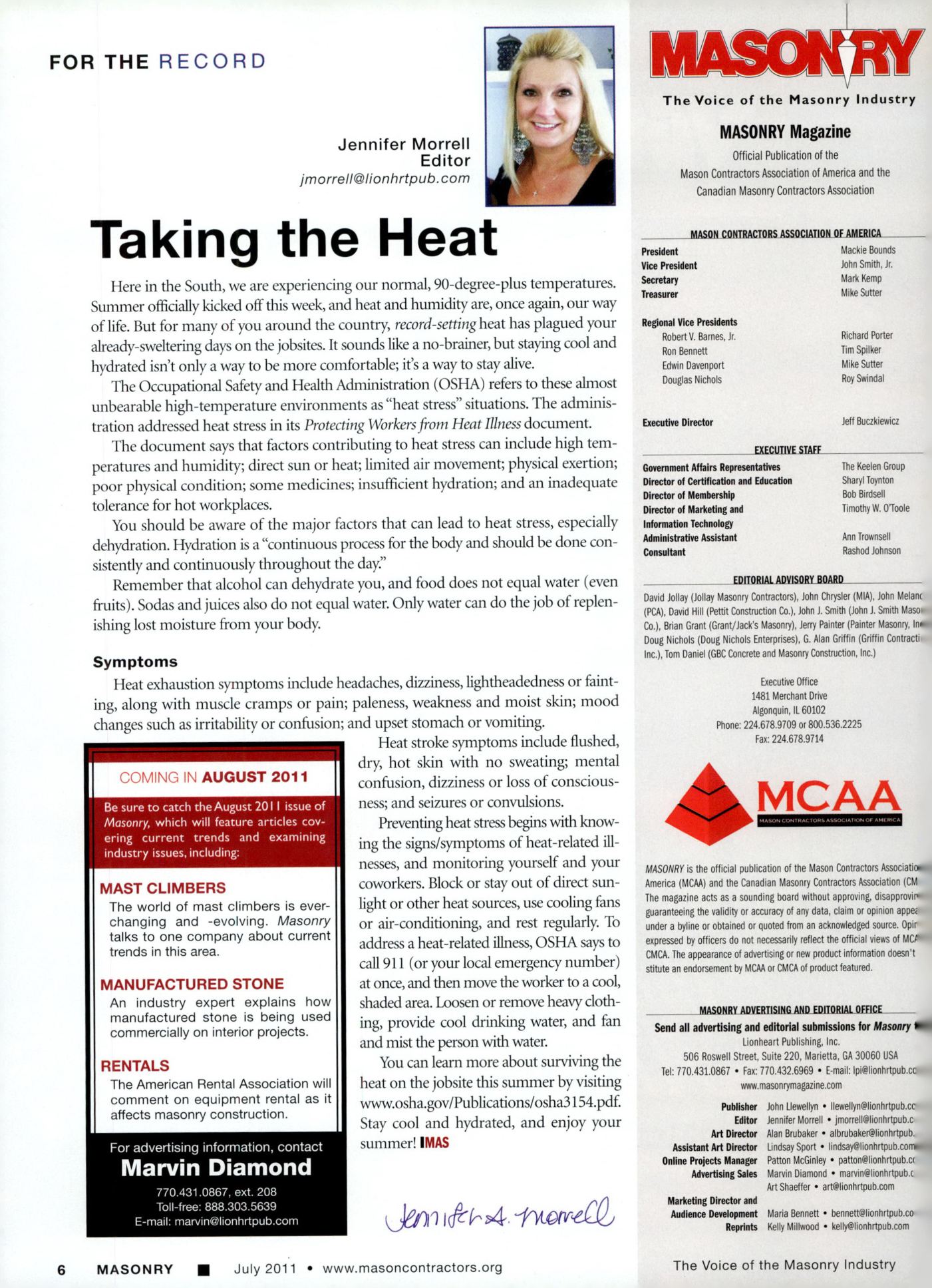Masonry Magazine July 2011 Page. 8