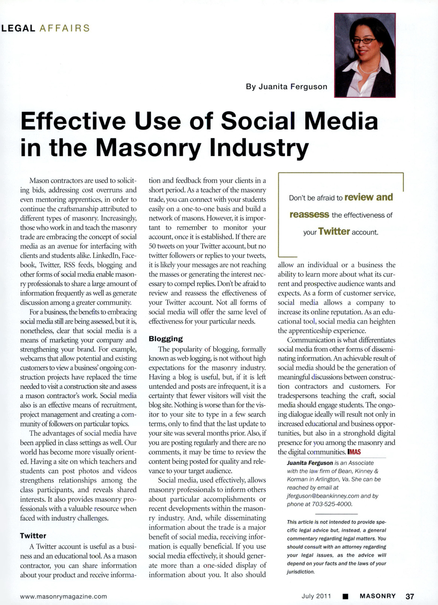 Masonry Magazine July 2011 Page. 39
