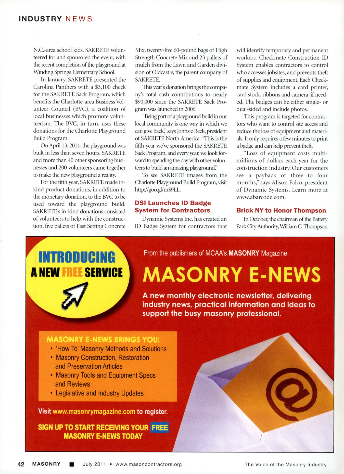 Masonry Magazine July 2011 Page. 44