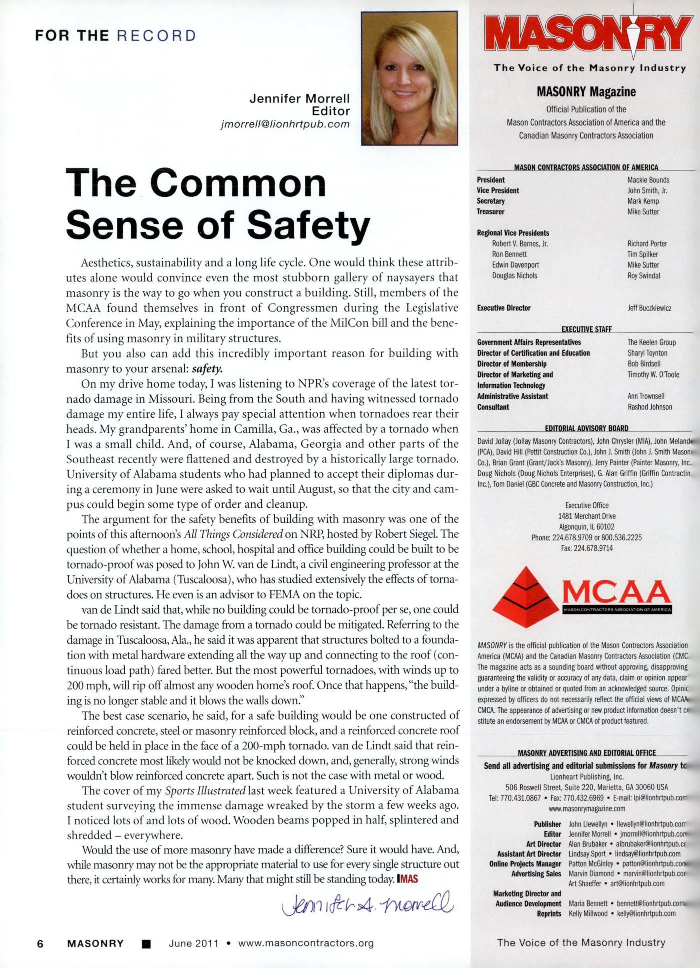 Masonry Magazine June 2011 Page. 8