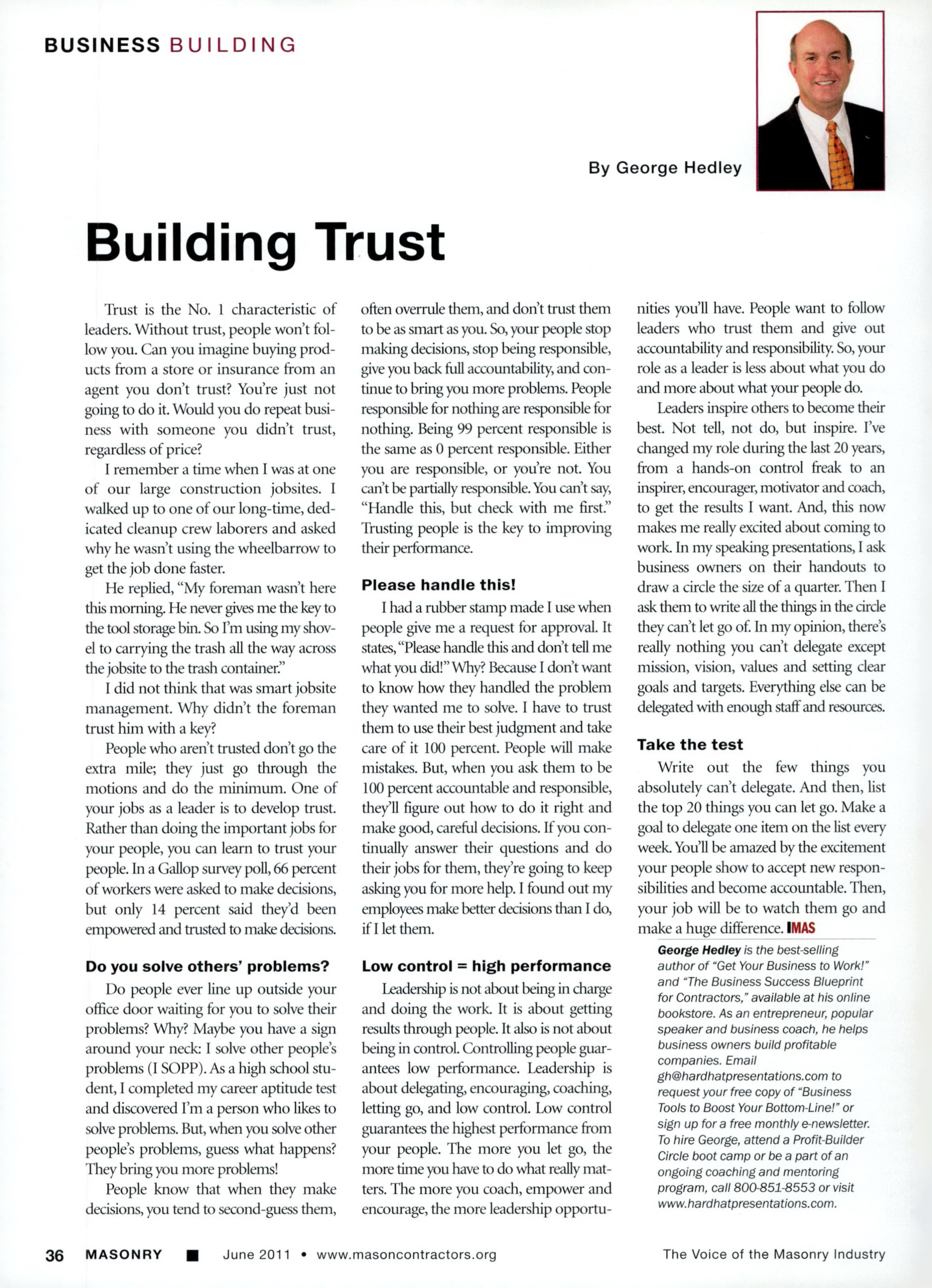 Masonry Magazine June 2011 Page. 38