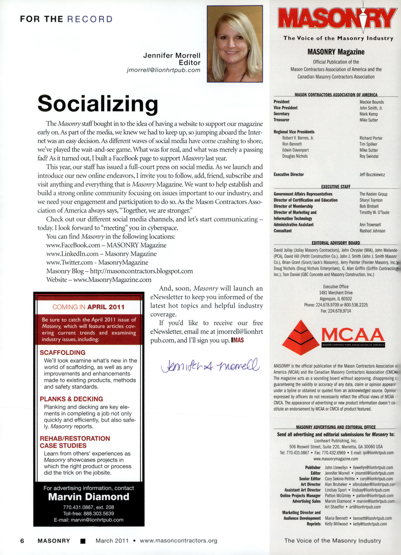 Masonry Magazine March 2011 Page. 8