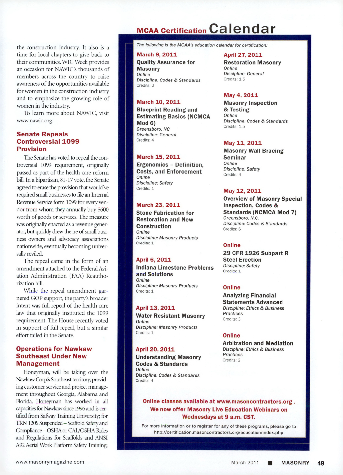 Masonry Magazine March 2011 Page. 51