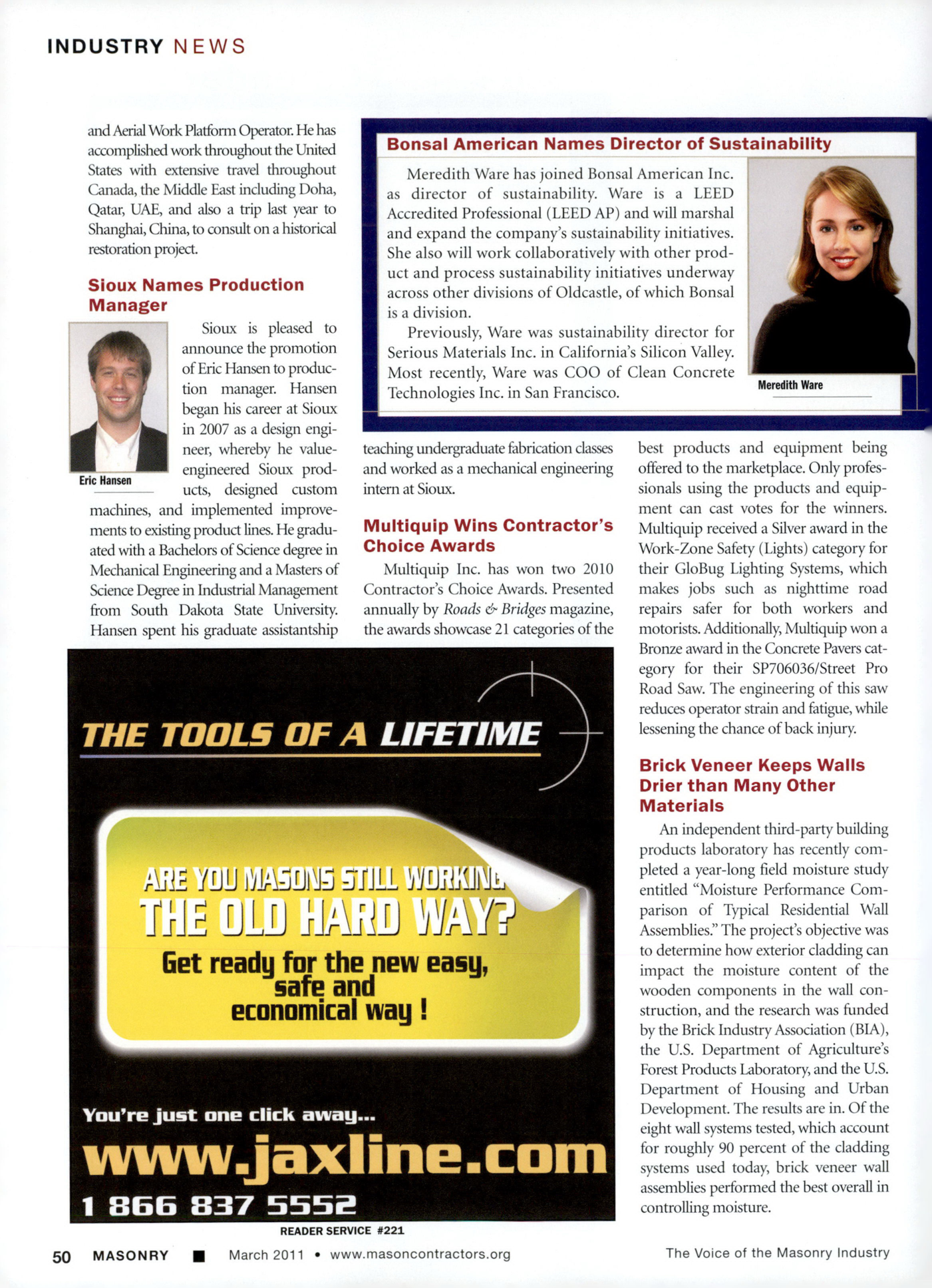 Masonry Magazine March 2011 Page. 52