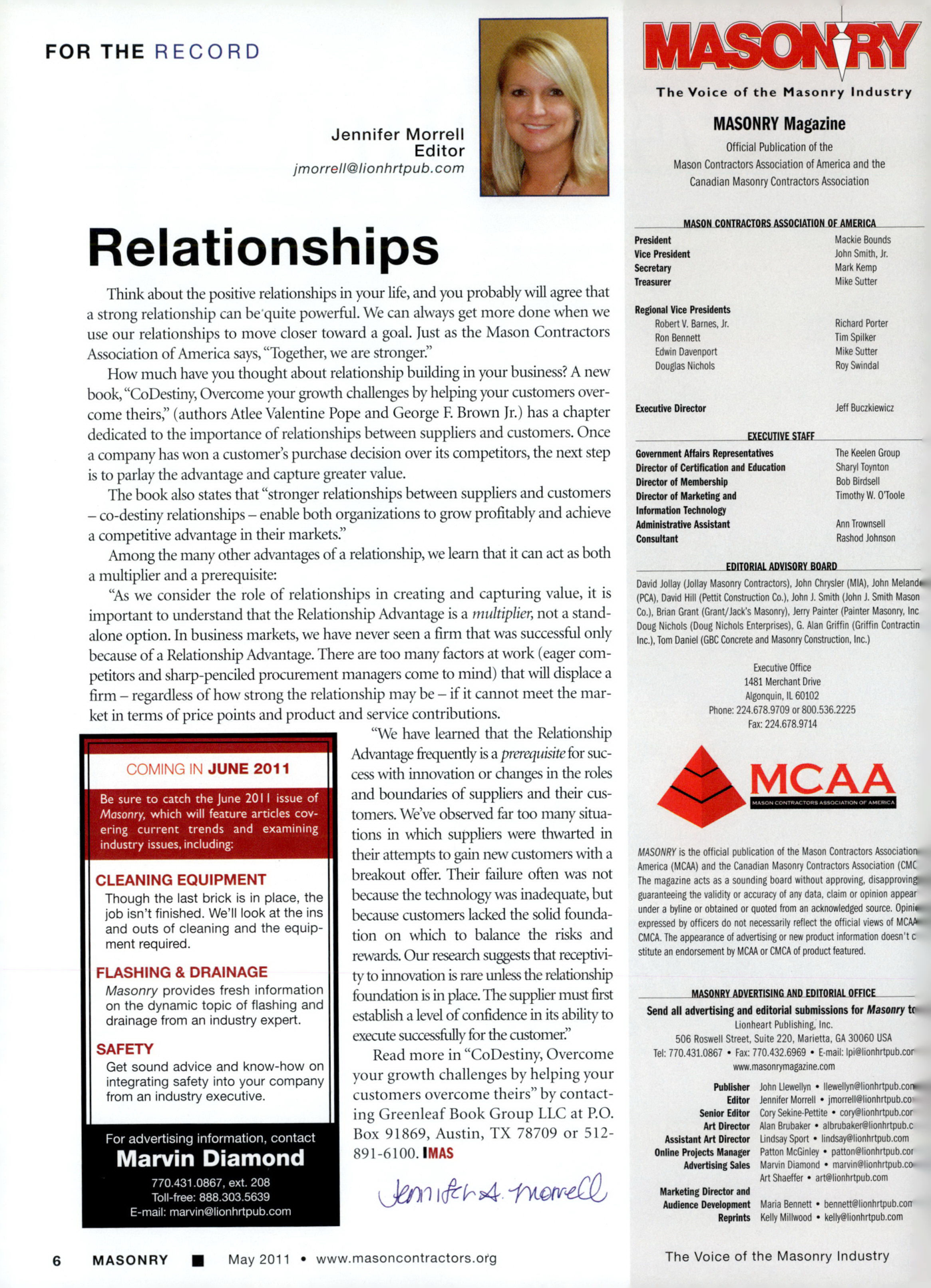 Masonry Magazine May 2011 Page. 8