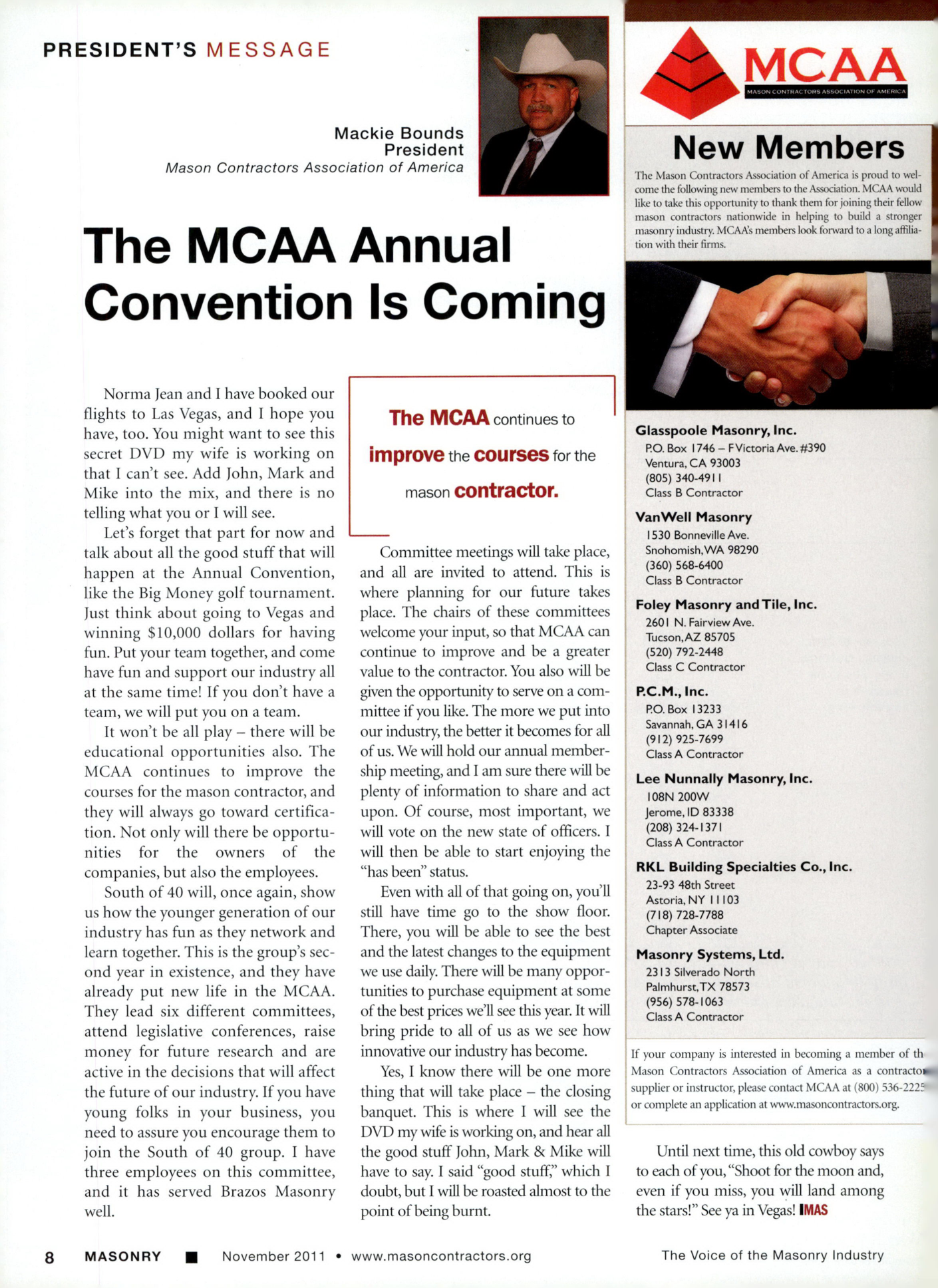 Masonry Magazine November 2011 Page. 10