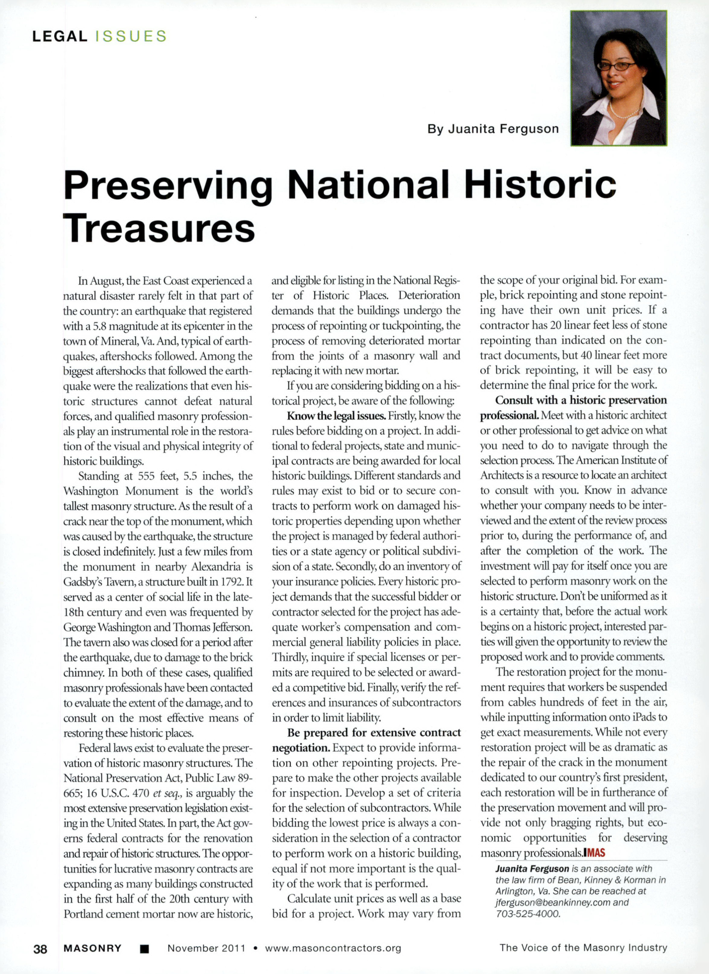 Masonry Magazine November 2011 Page. 40
