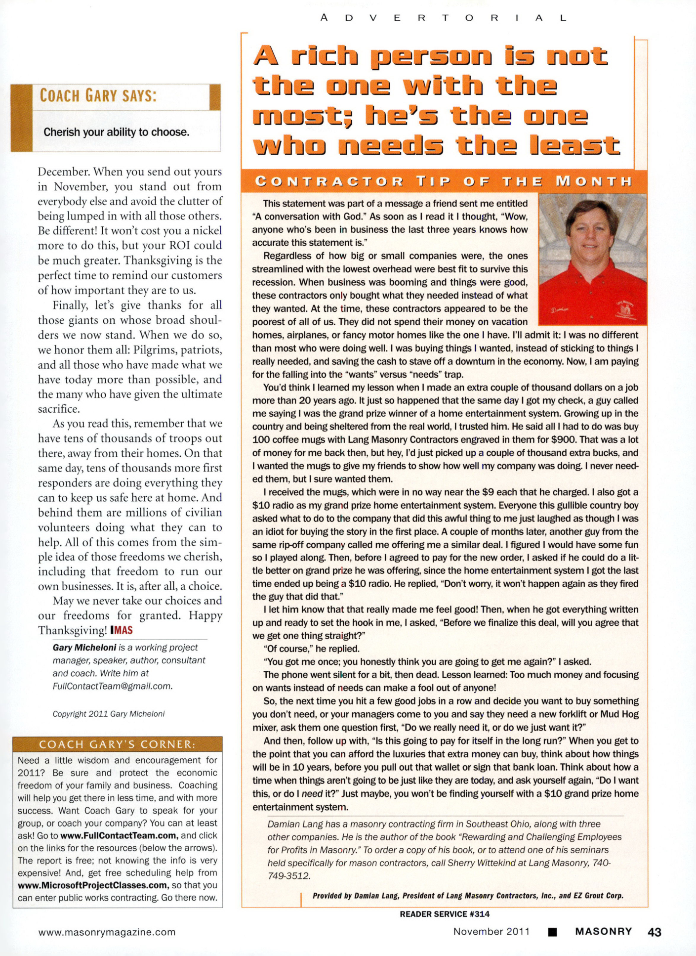 Masonry Magazine November 2011 Page. 45