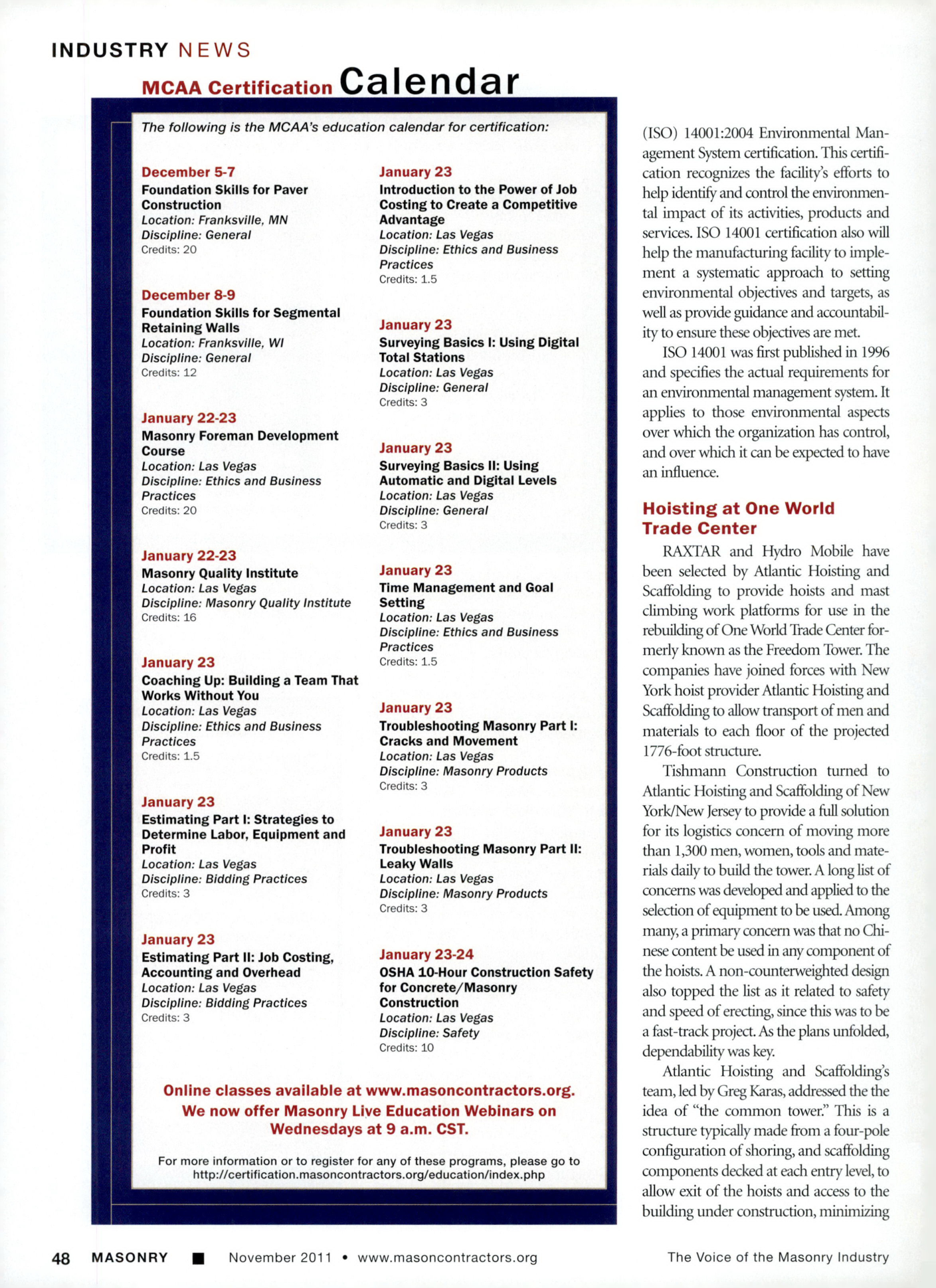Masonry Magazine November 2011 Page. 50