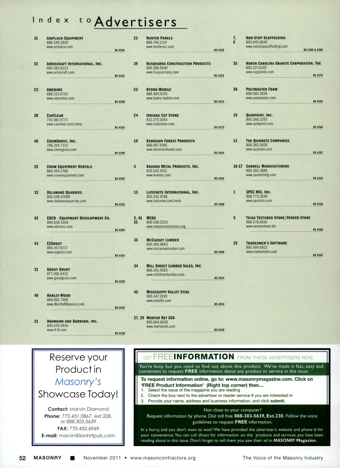 Masonry Magazine November 2011 Page. 54
