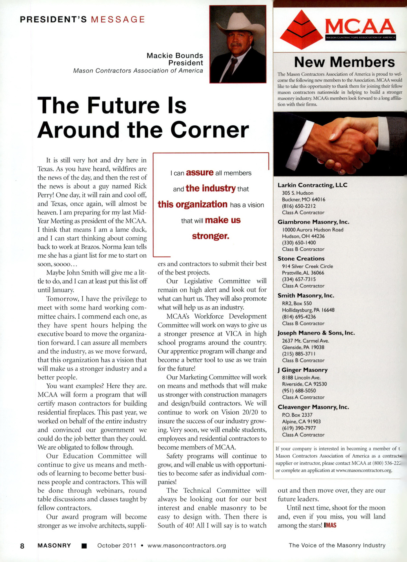Masonry Magazine October 2011 Page. 10
