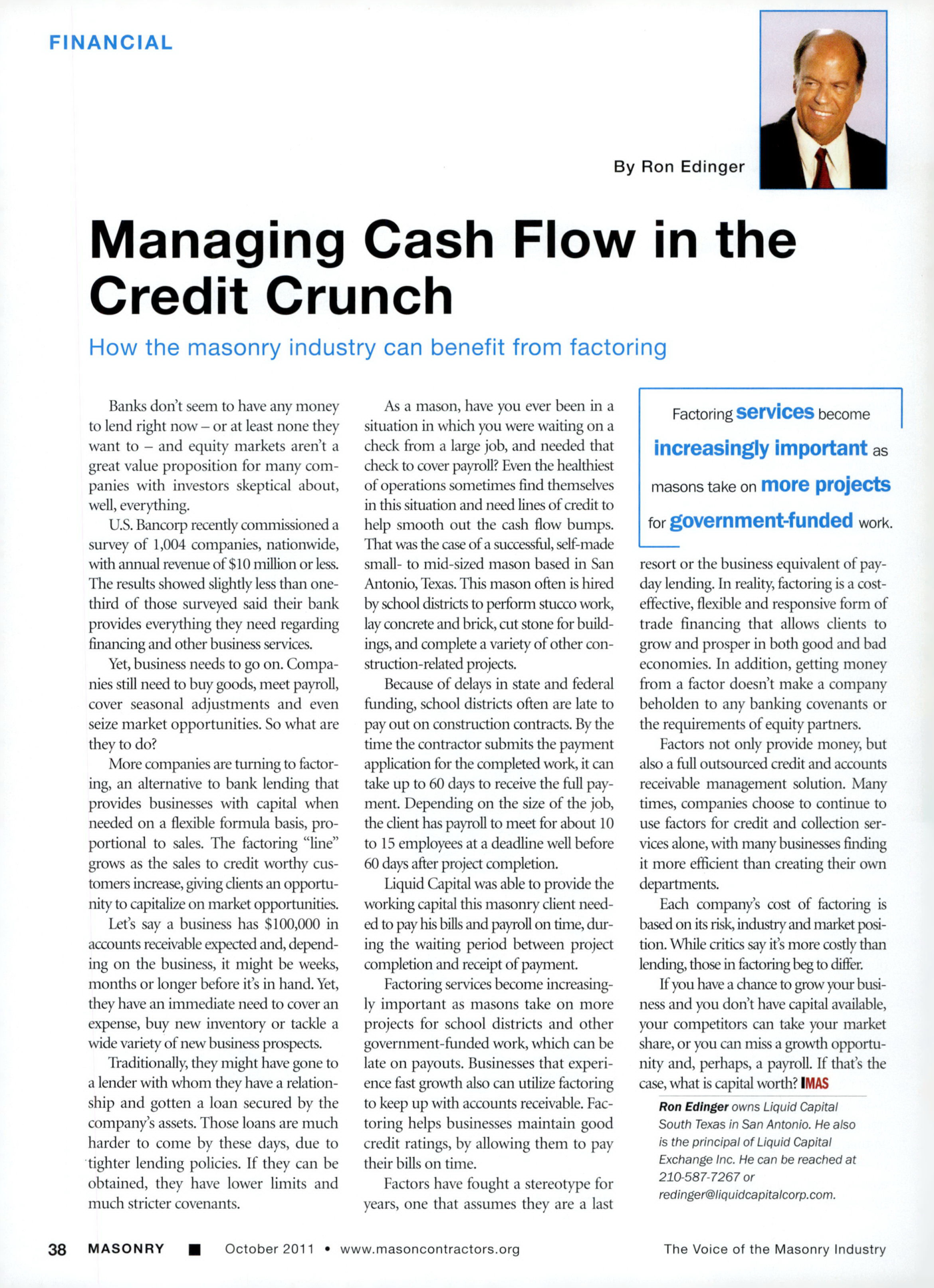 Masonry Magazine October 2011 Page. 40
