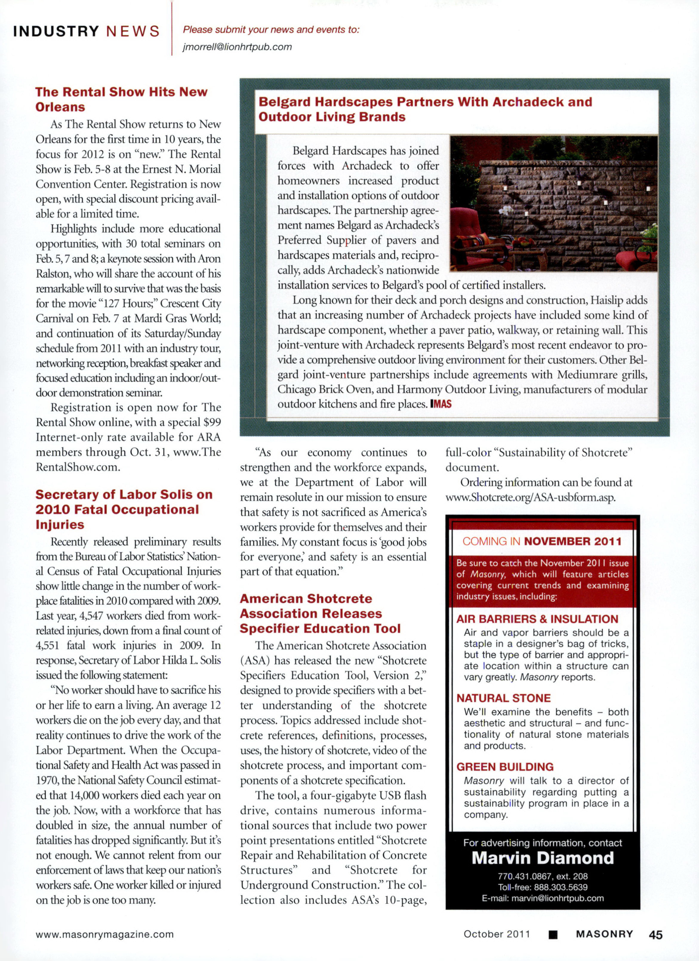 Masonry Magazine October 2011 Page. 47