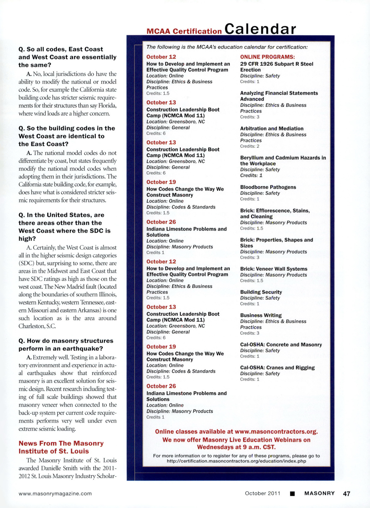 Masonry Magazine October 2011 Page. 49