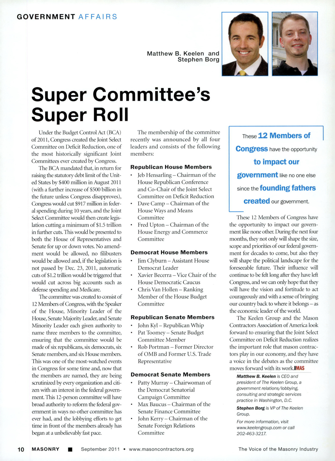 Masonry Magazine September 2011 Page. 12