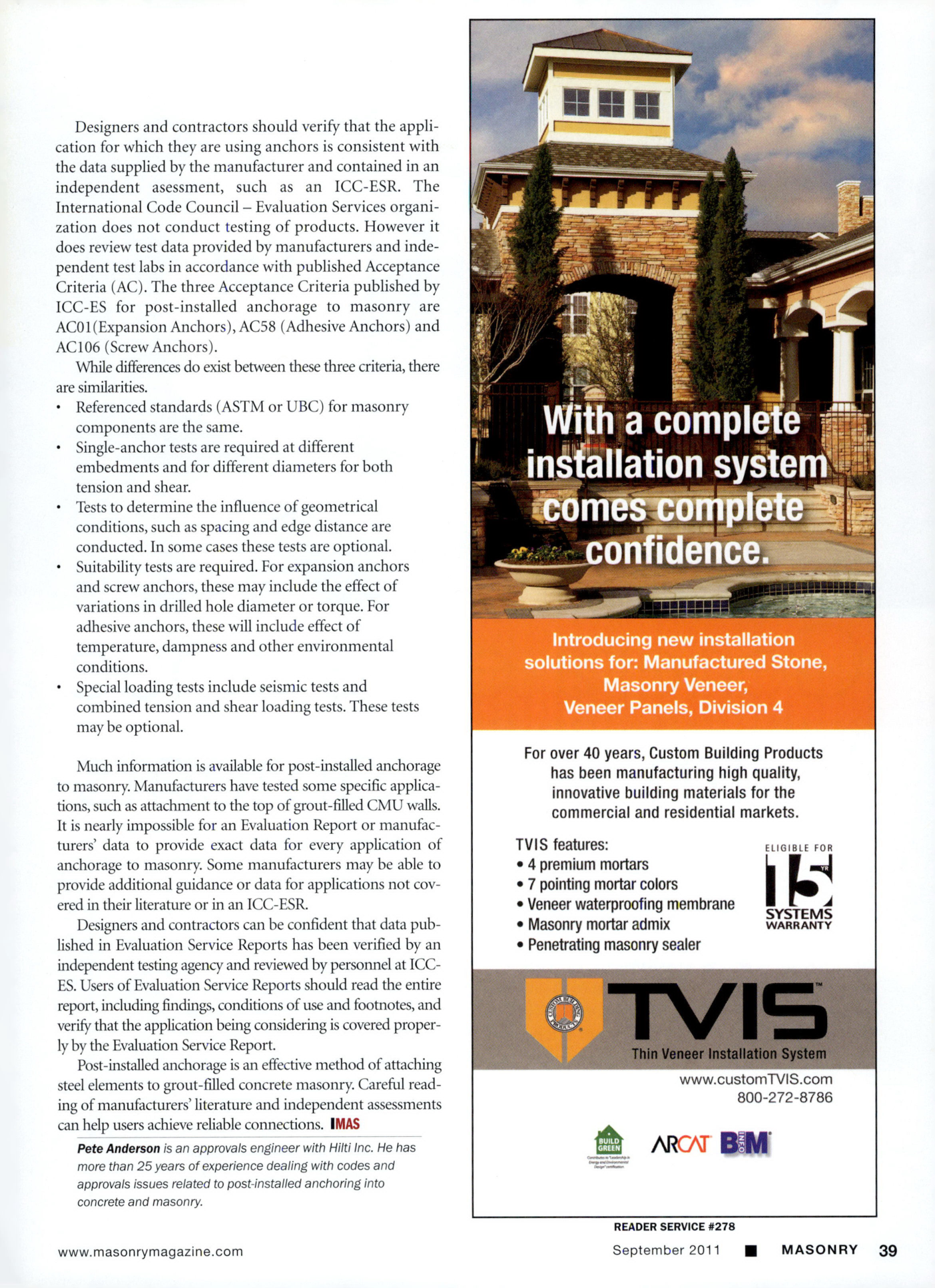 Masonry Magazine September 2011 Page. 41