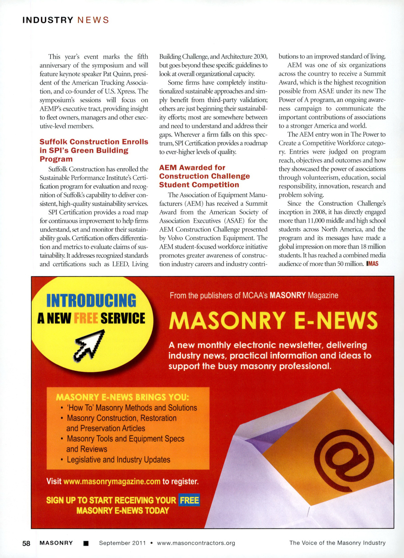Masonry Magazine September 2011 Page. 60